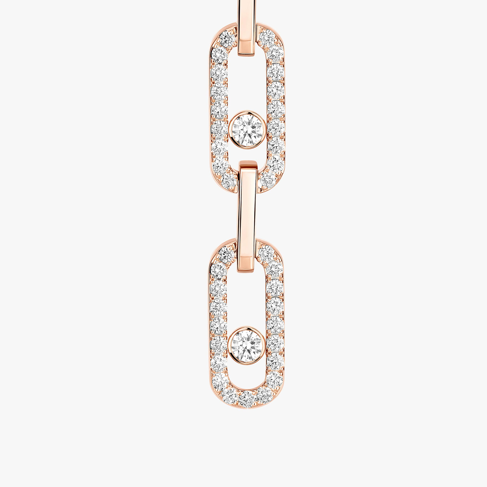 Boucles d'oreilles Femme Or Rose Diamant Pendantes Move Link Multi 12011-PG