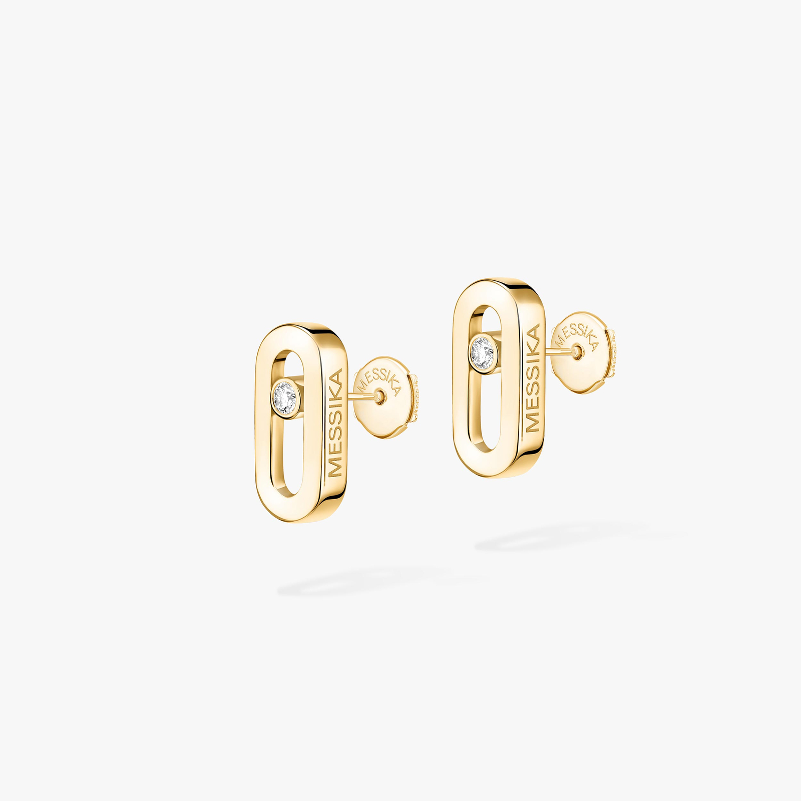 Move Uno Diamond Stud Earrings in Yellow Gold | Messika 12305-YG