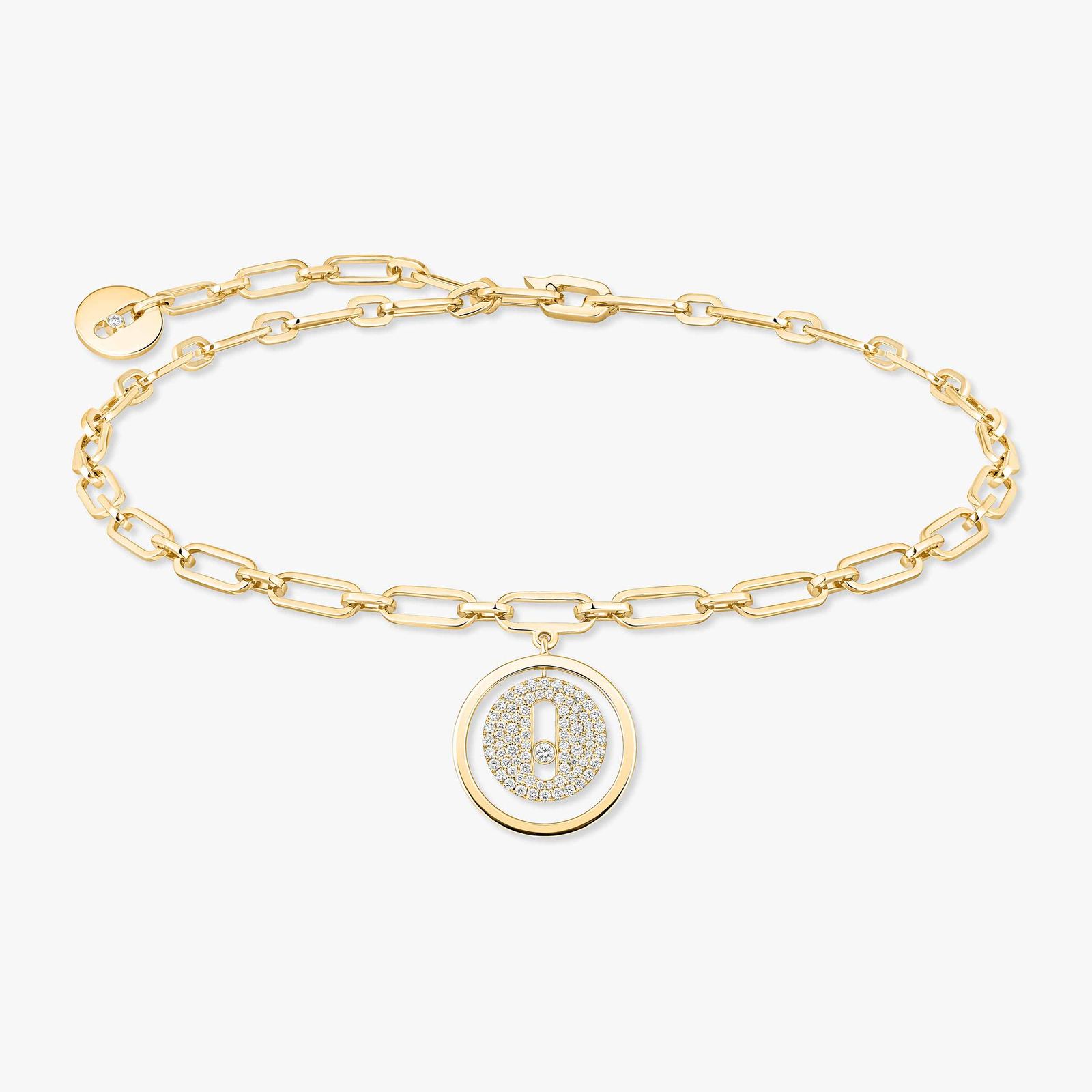 Bracciale Donna Oro giallo Diamante Cavigliera Lucky Move con pavé 12151-YG