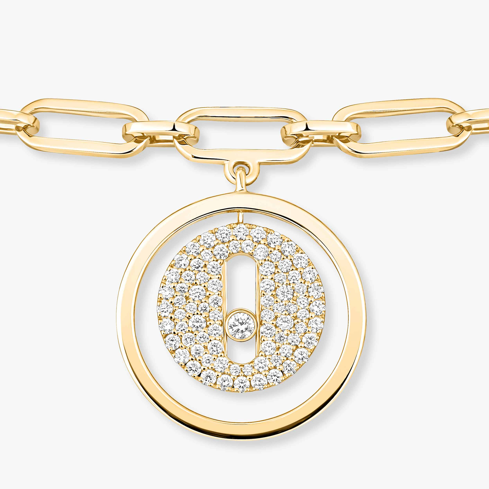 Bracciale Donna Oro giallo Diamante Cavigliera Lucky Move con pavé 12151-YG