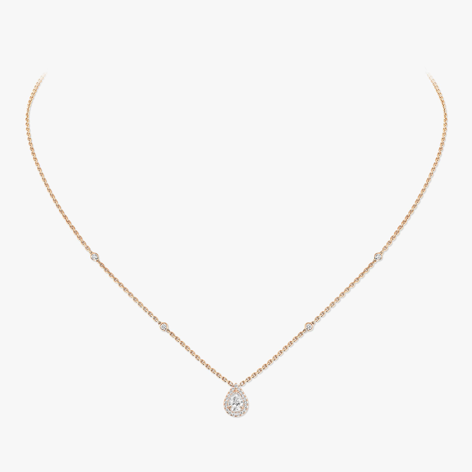 Joy Pear Diamond 0.25ct Pink Gold For Her Diamond Necklace 05224-PG