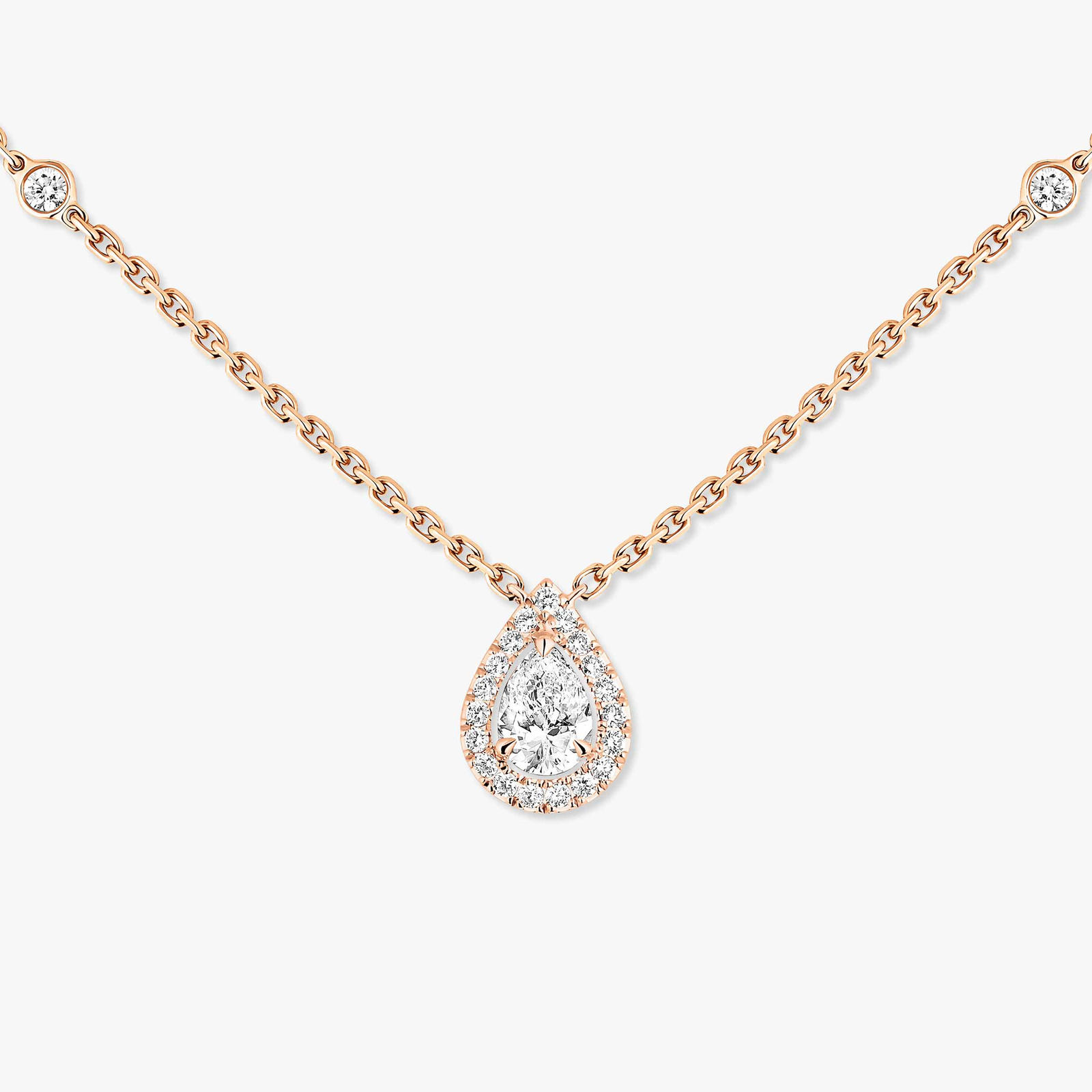 Joy Pear Diamond 0.25ct Pink Gold For Her Diamond Necklace 05224-PG