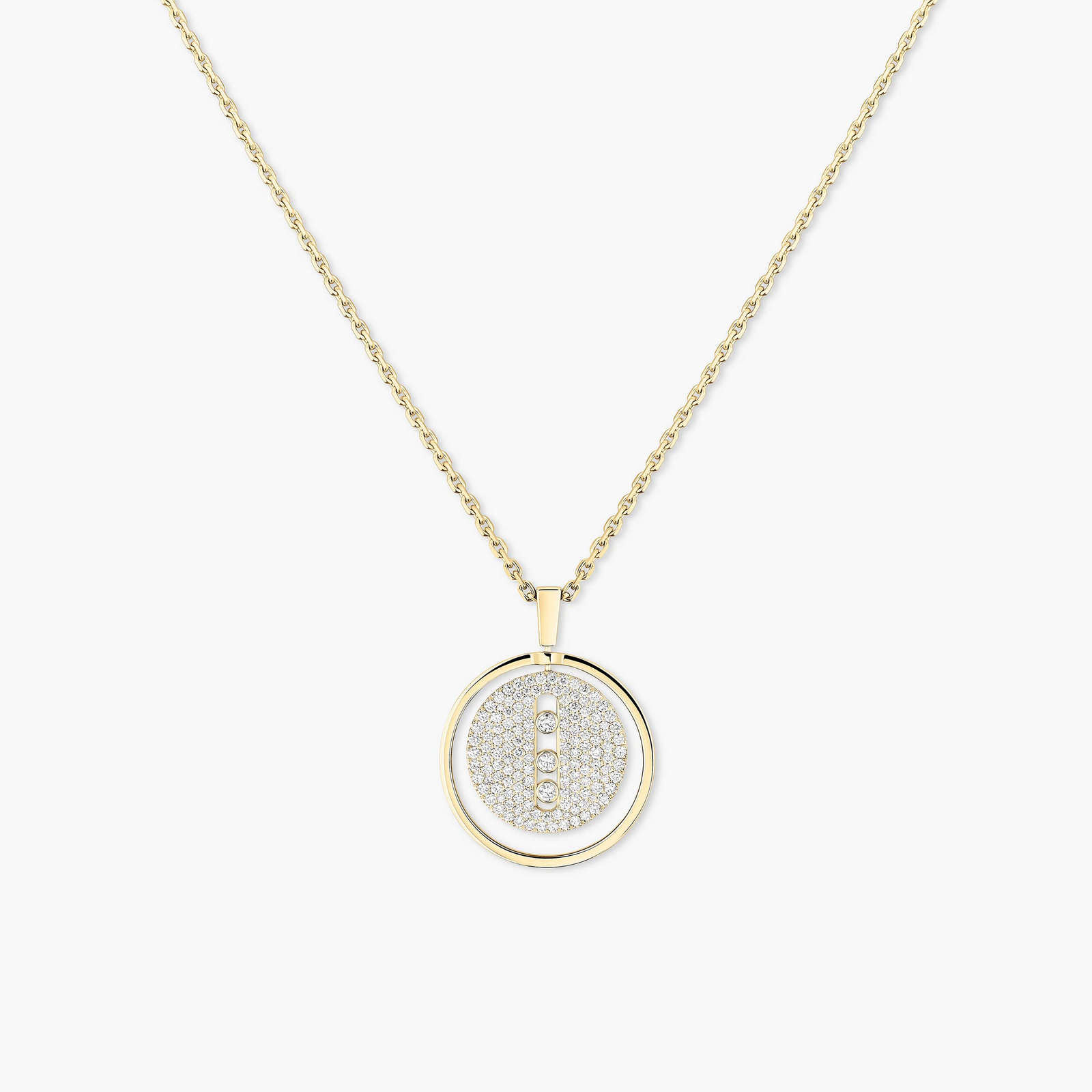 Lucky Move MM Pavé Yellow Gold For Her Diamond Necklace 07395-YG