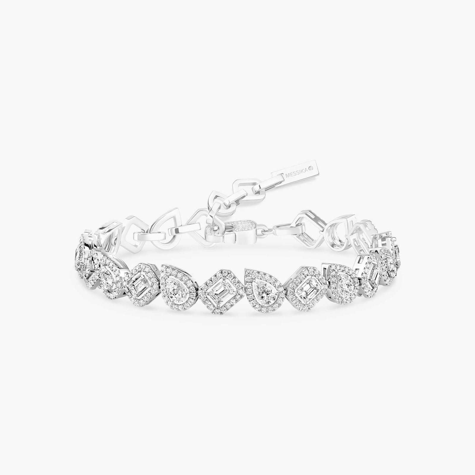 My Twin Rivière White Gold For Her Diamond Bracelet 13452-WG