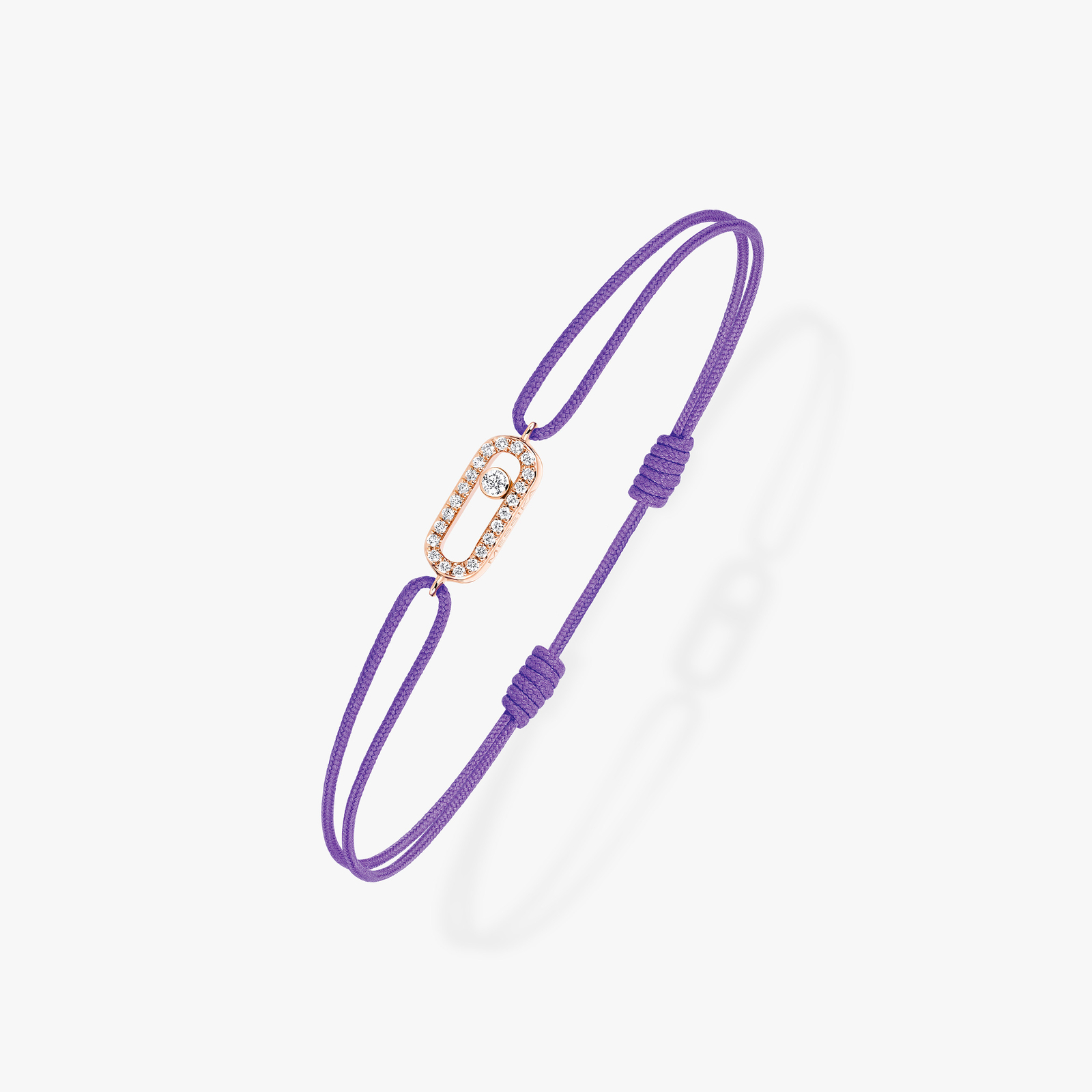 Move Uno Purple Cord Bracelet Pink Gold For Her Diamond Bracelet 13210-PG