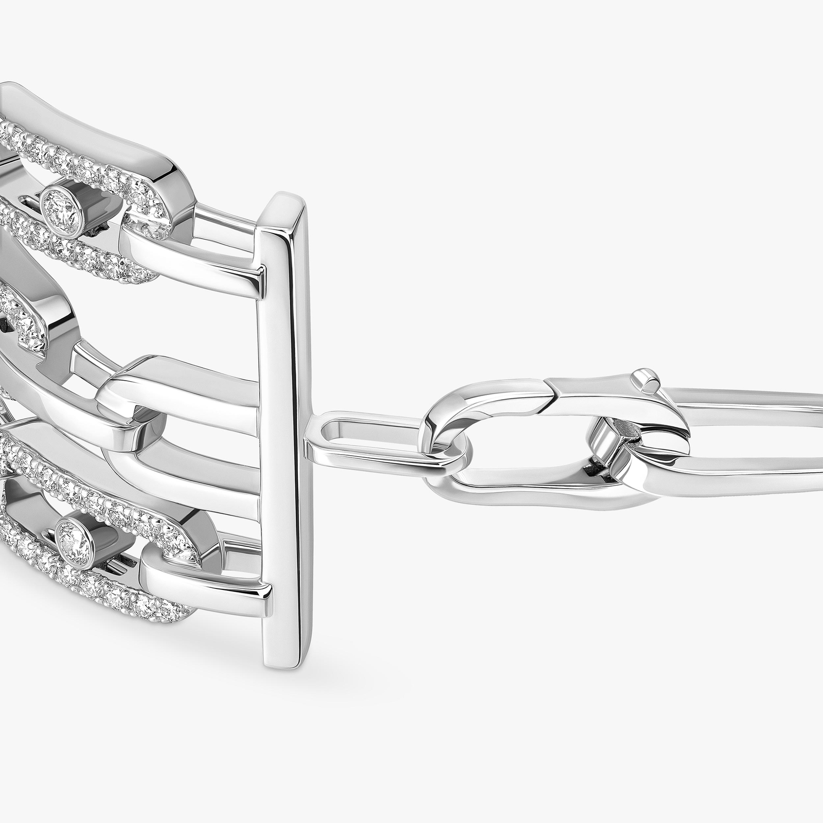 Bracciale Donna Oro bianco Diamante Manchette a 3 file Move Link 13512-WG