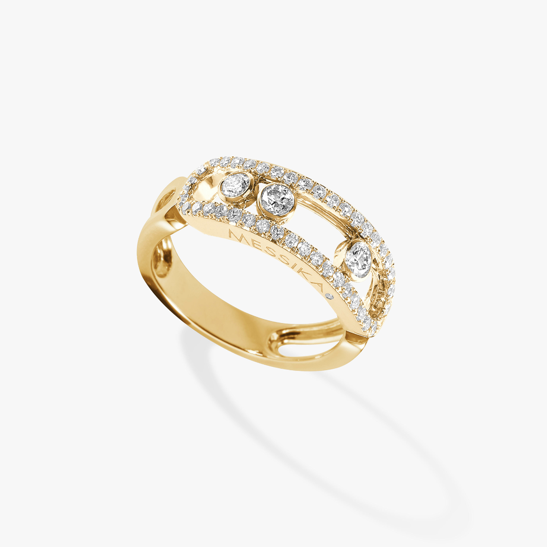 Bague Femme Or Jaune Diamant Move Classique Pavée 04000-YG