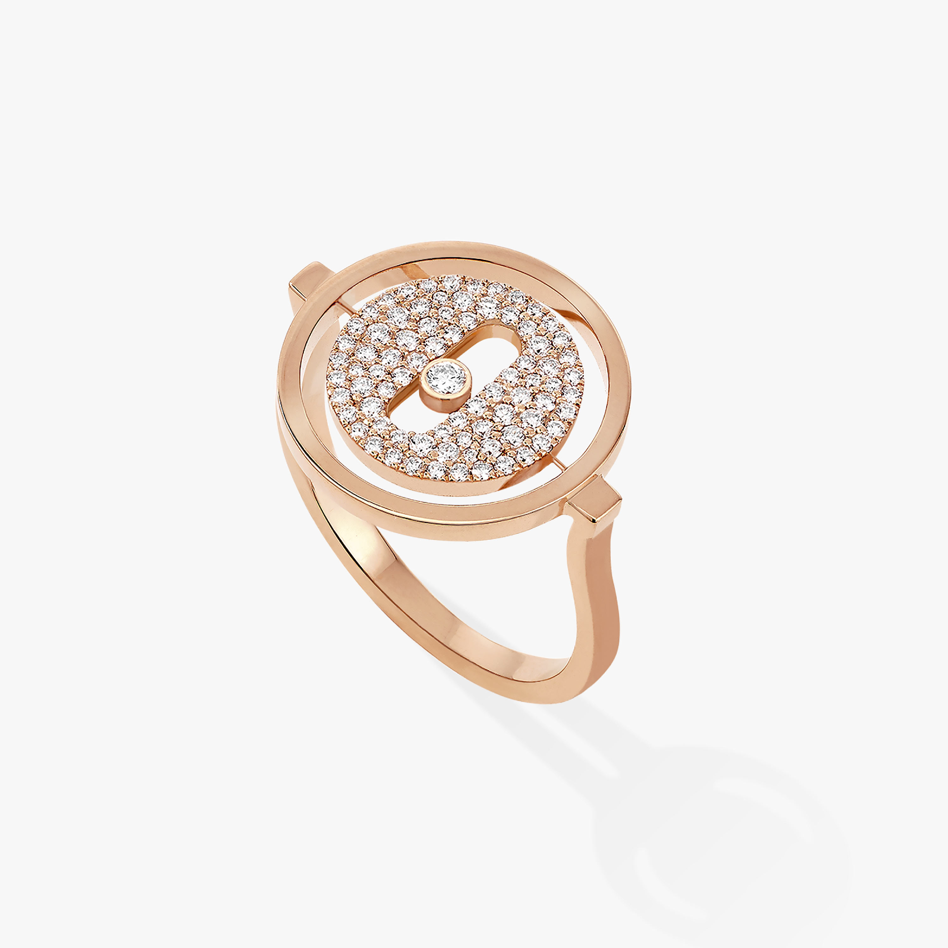 Кольцо Для нее Розовое золото Бриллиантами Кольцо Lucky Move PM с бриллиантовым паве (малая модель) 07534-PG