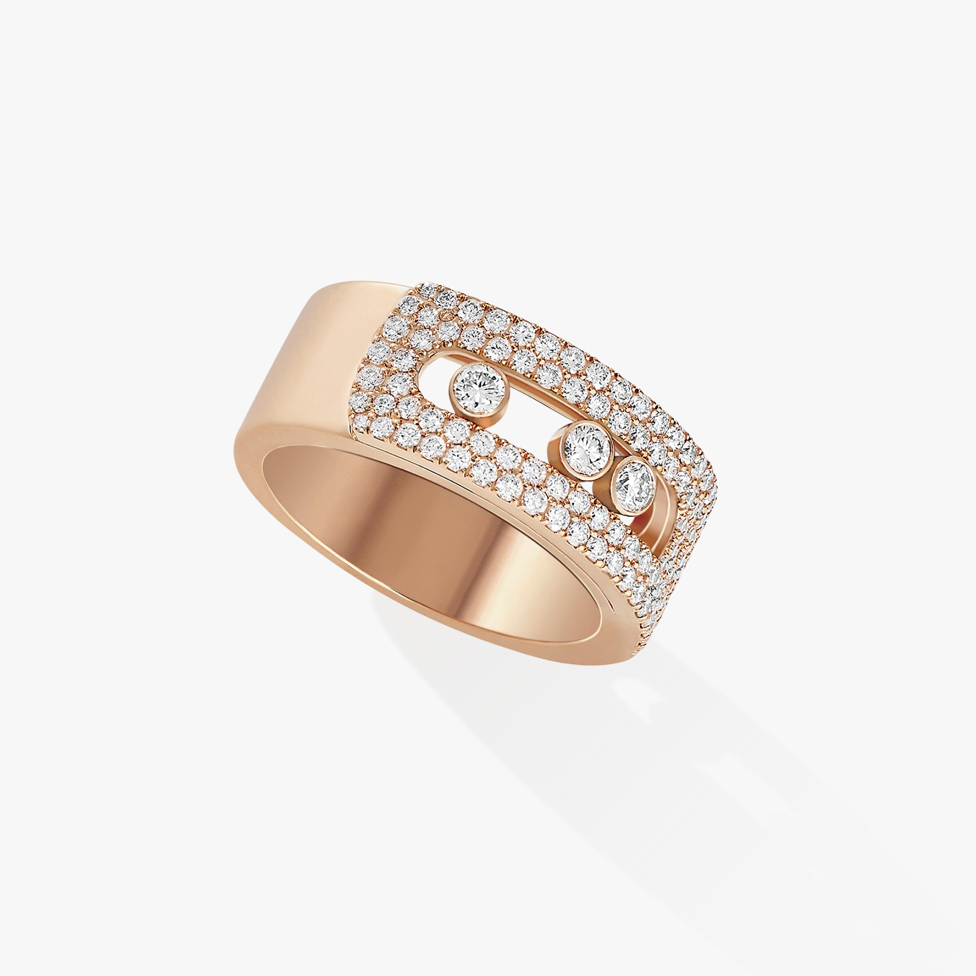 Move Noa LM Pavé  Pink Gold For Her Diamond Ring 10102-PG