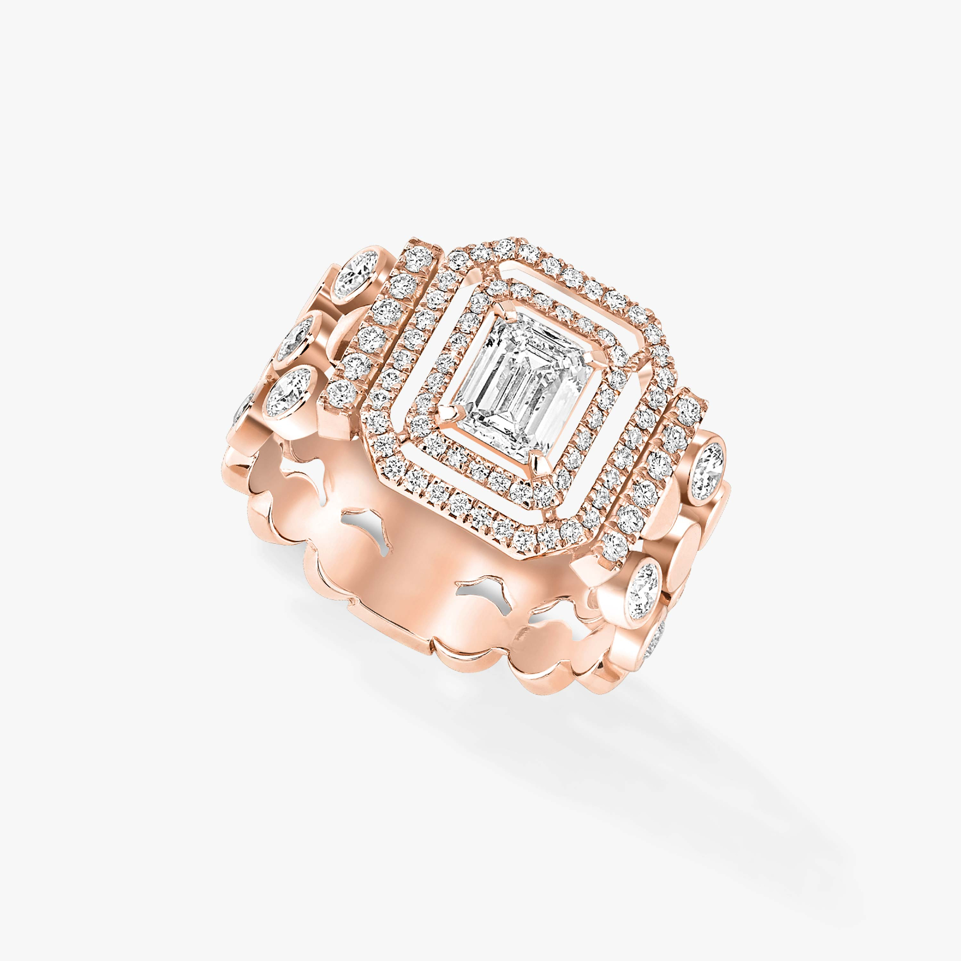خاتم امرأة ذهب وردي الماس خاتم D-Vibes متعدّد الصفوف 12445-PG