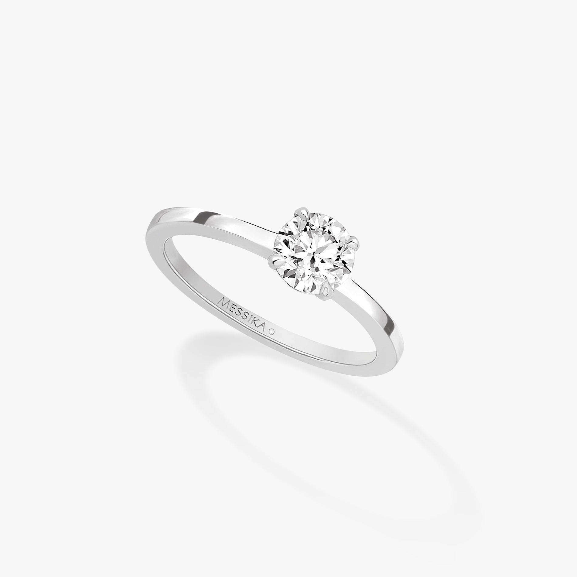 Solitaire Brillant White Gold For Her Diamond Ring 08118-WG