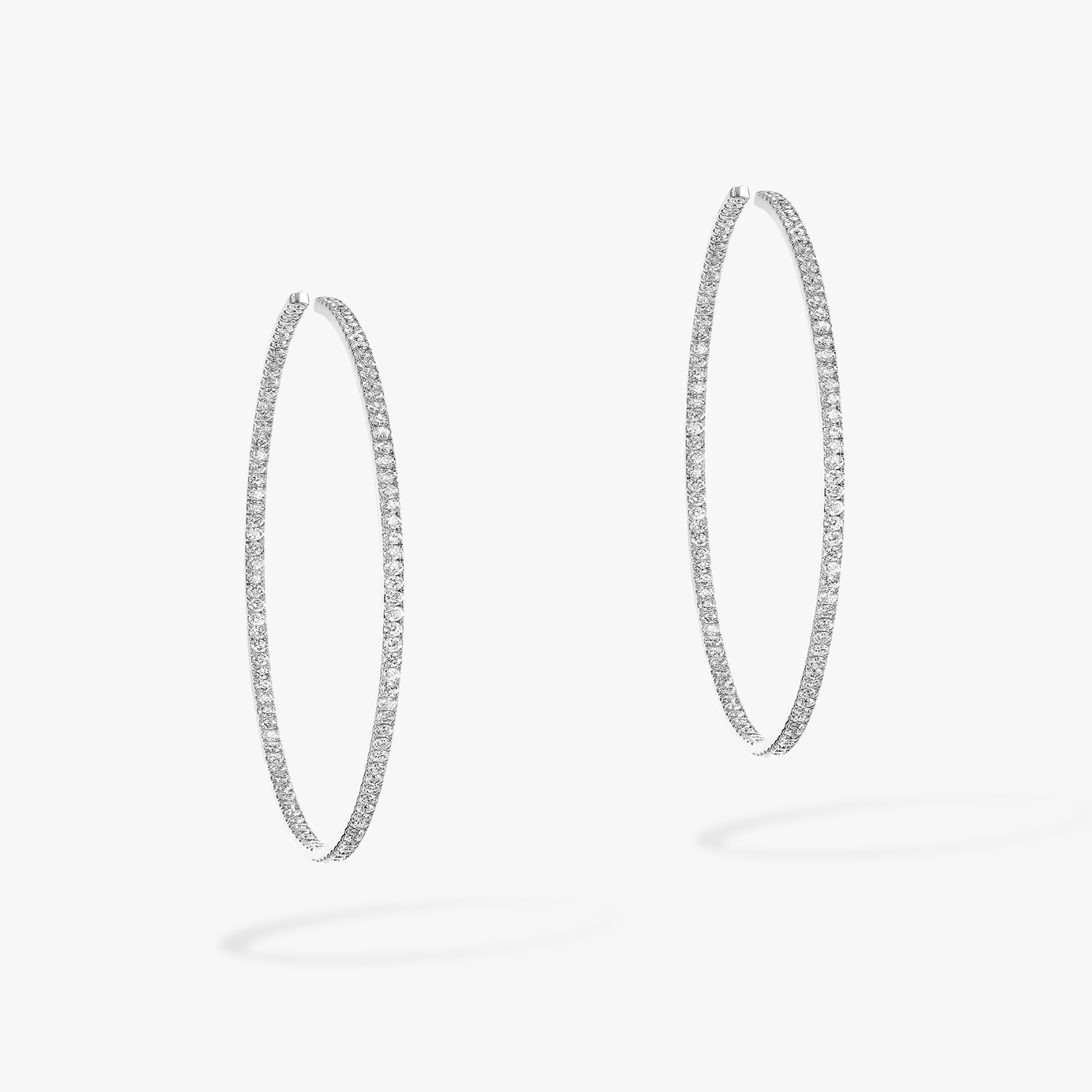 Gatsby Small Hoop White Gold For Her Diamond Earrings 04686-WG