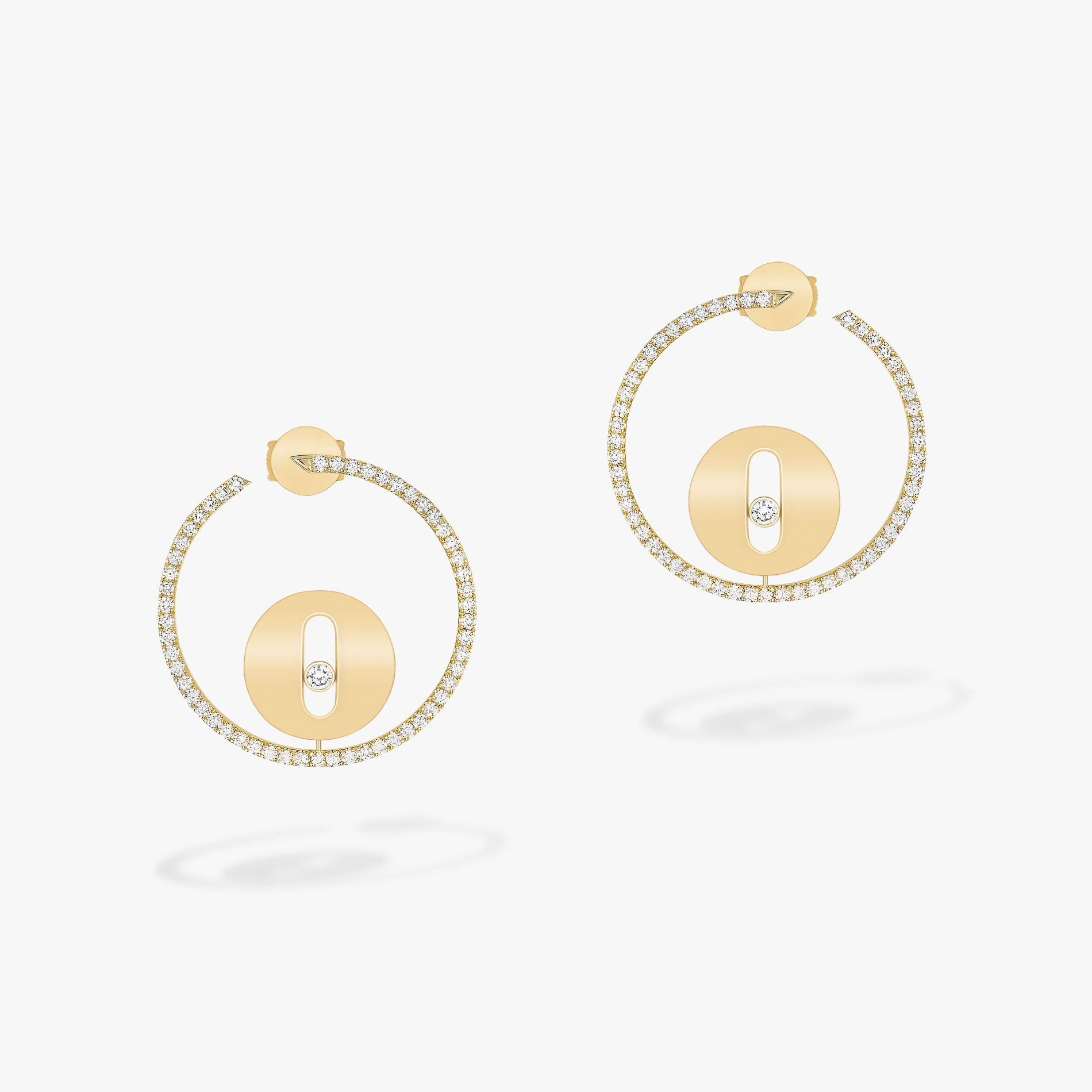 Серьги Для нее Желтое золото Бриллиантами Серьги-кольца Lucky Move PM (малая модель) 07515-YG