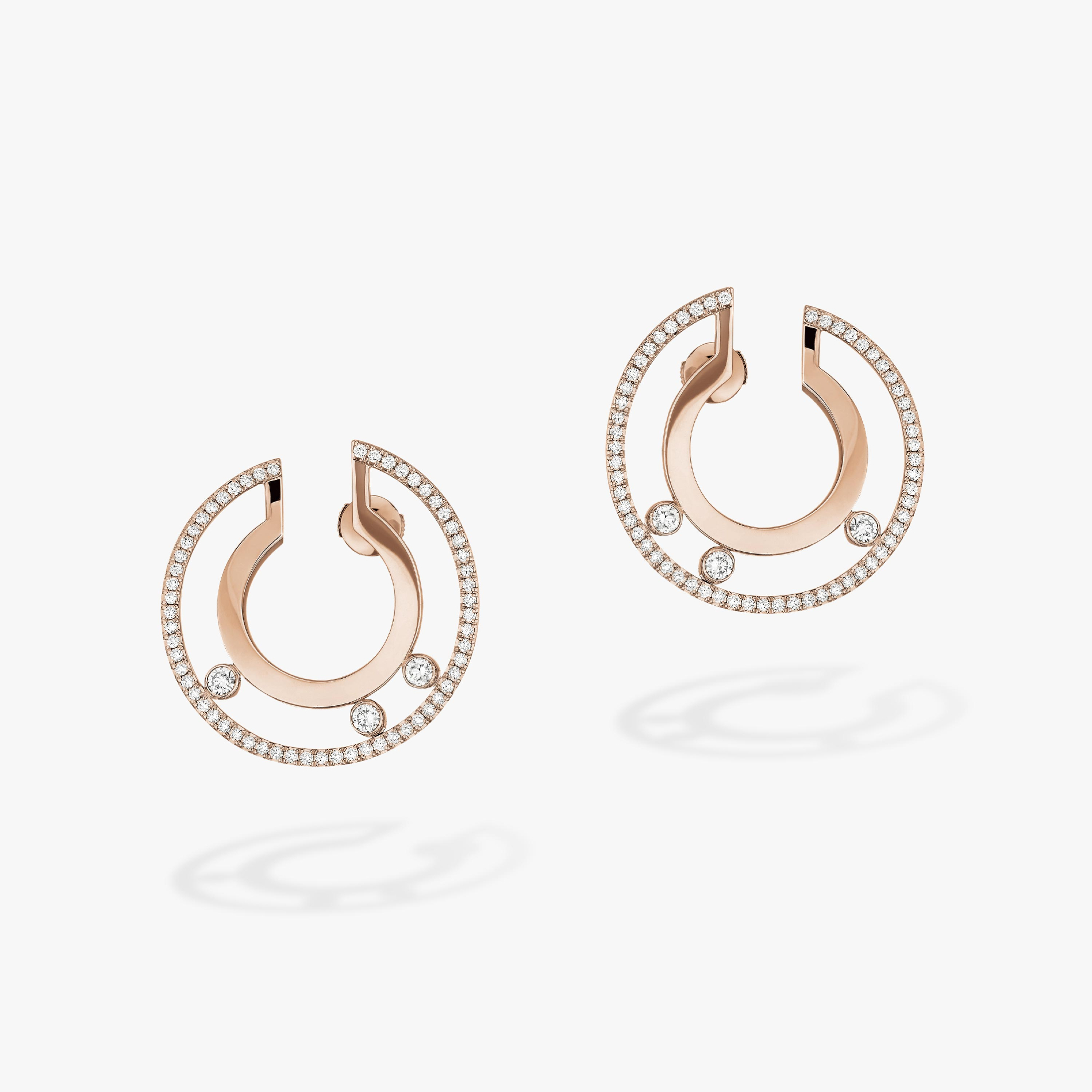 Move Romane Small Hoop Pink Gold For Her Diamond Earrings 06689-PG