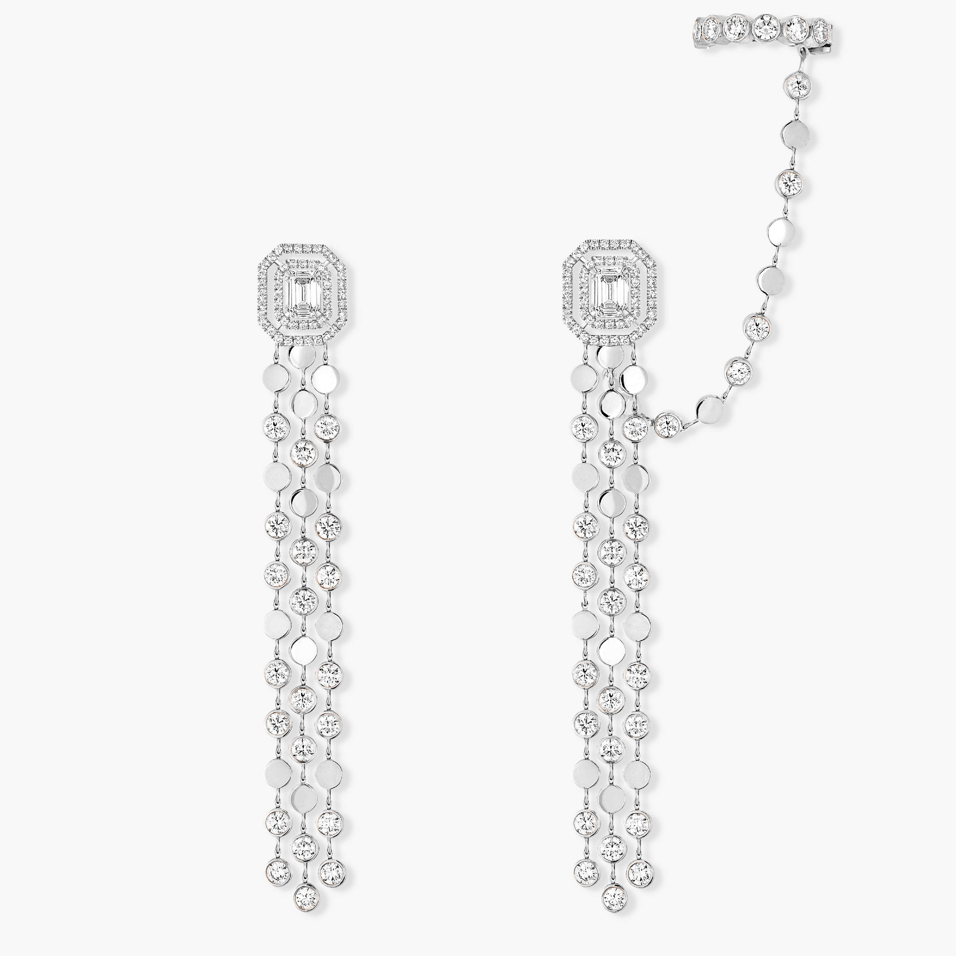 D-Vibes Multi-Row earrings White Gold For Her Diamond Earrings 12432-WG