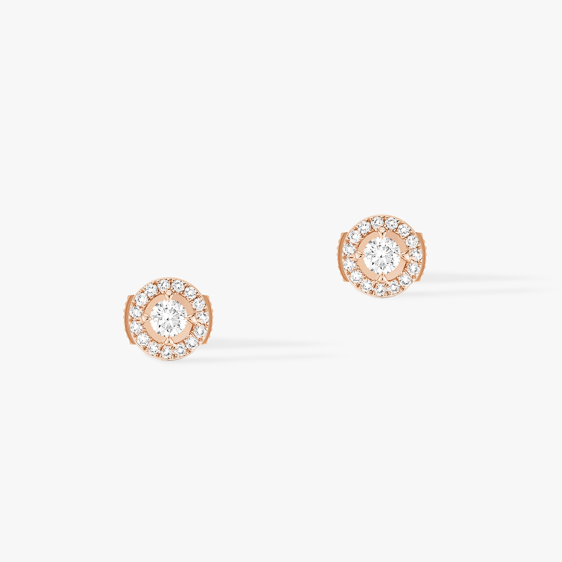 Joy Round Diamonds 0.10 ct x 2 Pink Gold For Her Diamond Earrings 06991-PG
