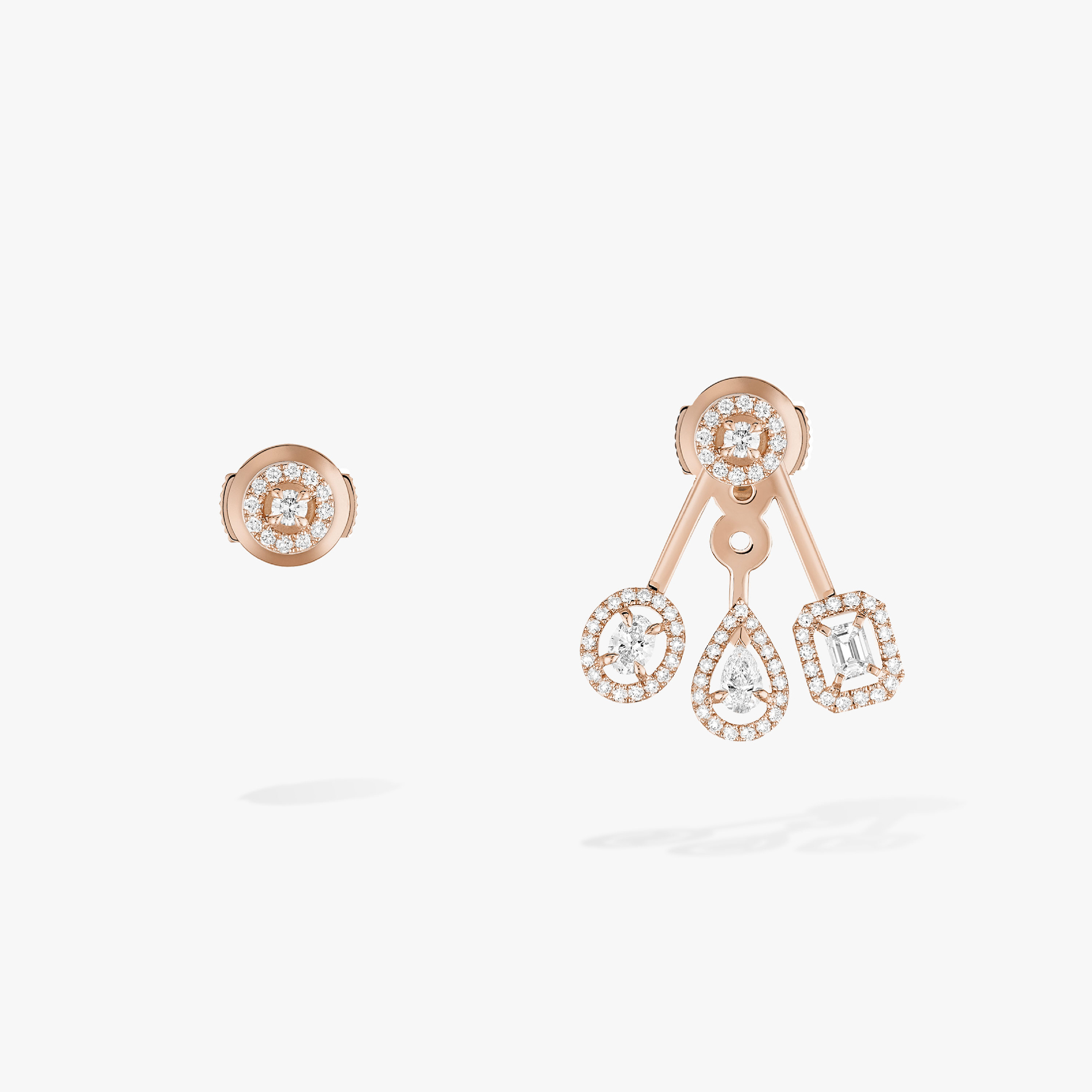 My Twin Trio Pink Gold For Her Diamond Earrings 06527-PG