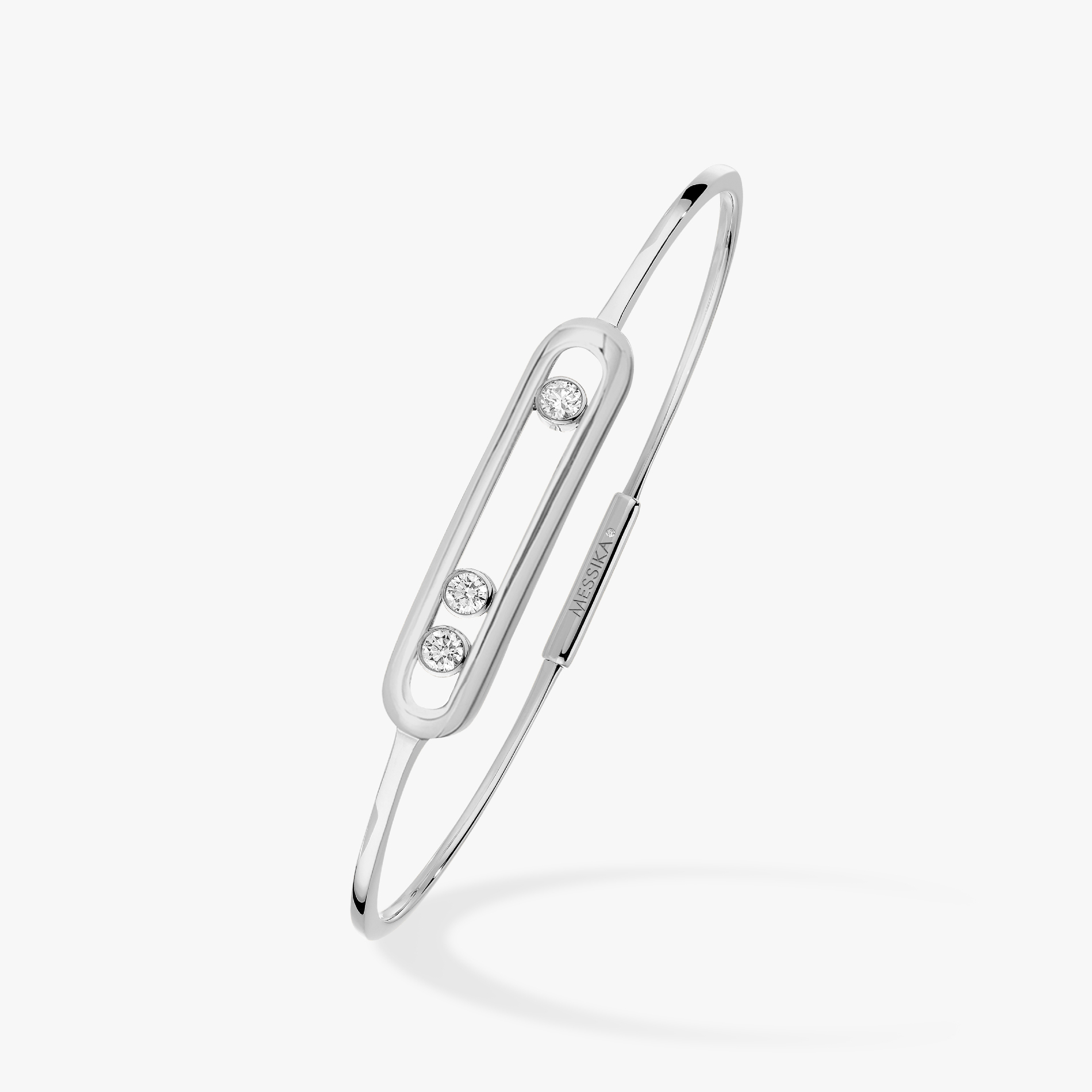 Bracelet Femme Or Blanc Diamant Jonc Move  04068-WG