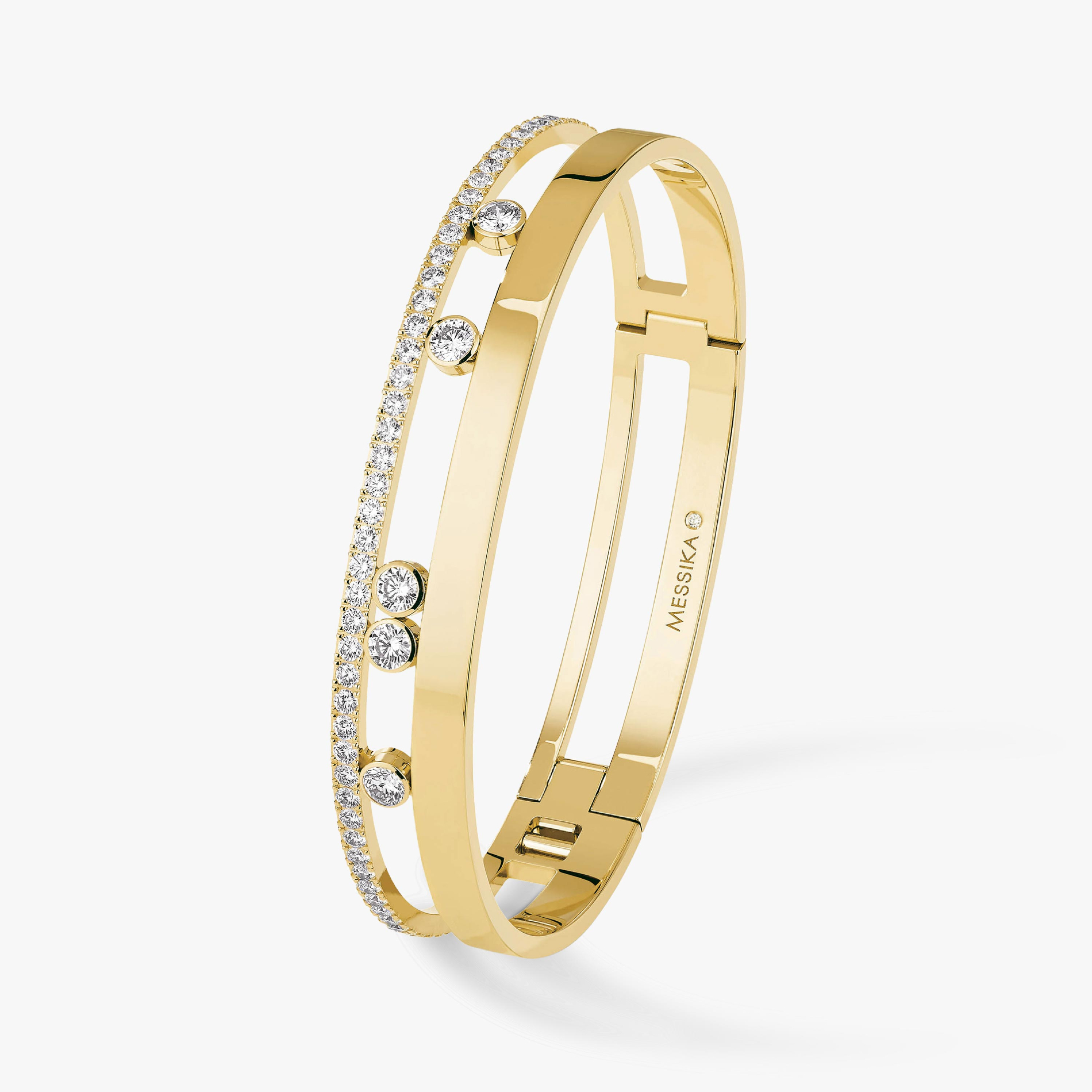 Bracelet Femme Or Jaune Diamant Bangle Move Romane GM  06747-YG