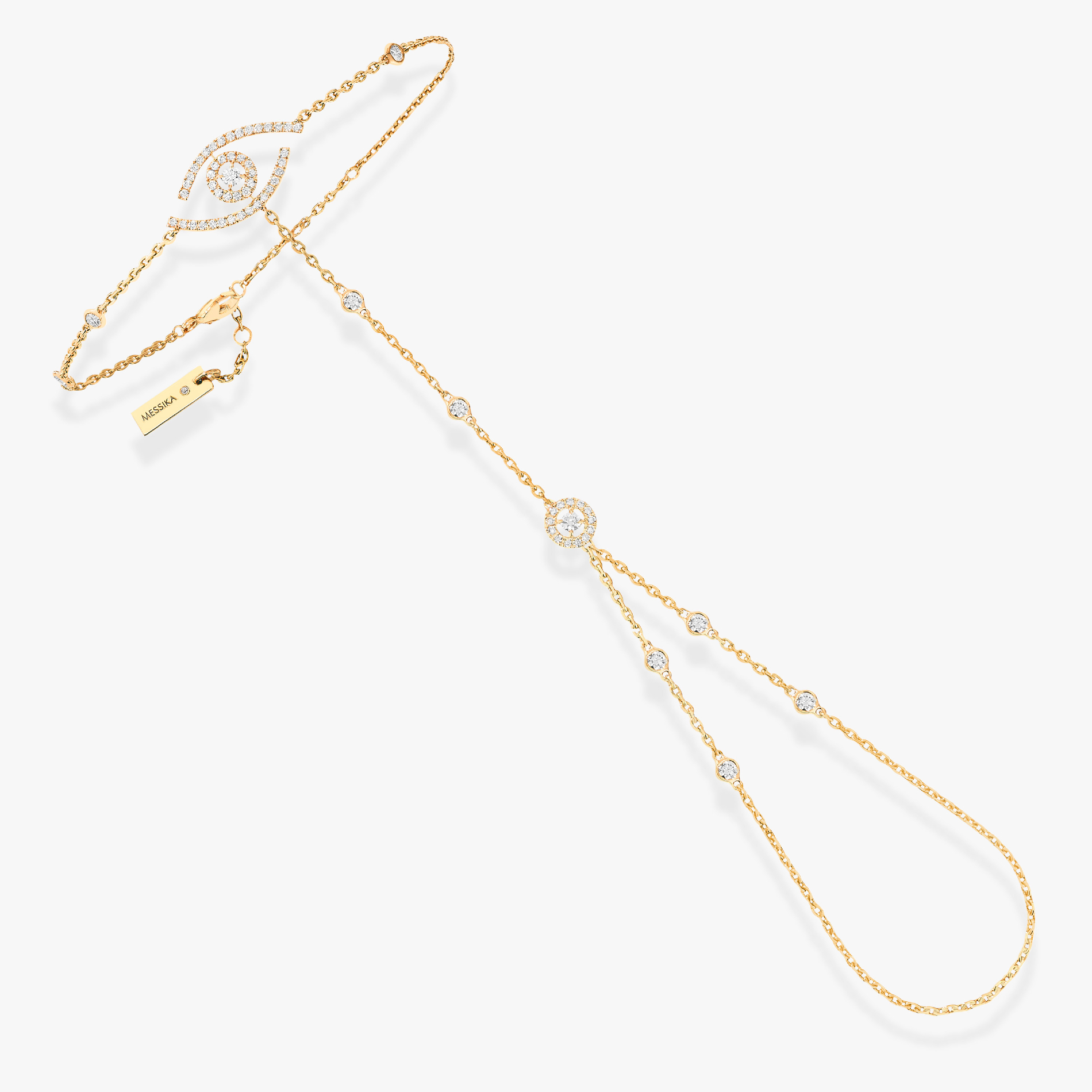 Lucky Eye Pavé-Set Hand Bracelet Yellow Gold For Her Diamond Bracelet 11334-YG