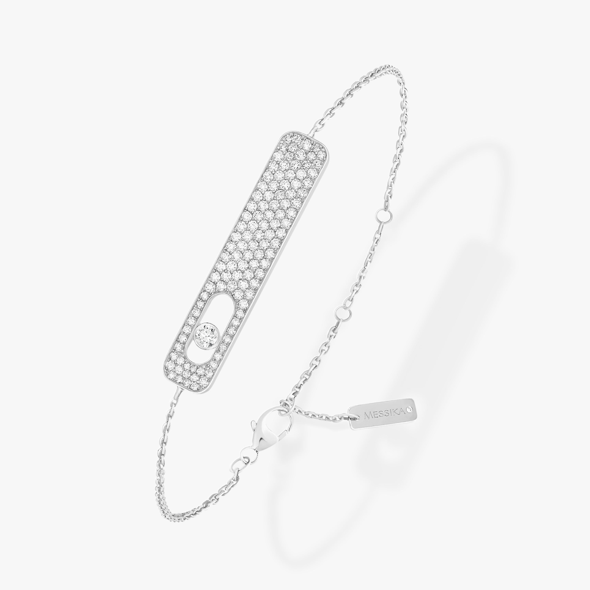Bracelet Femme Or Blanc Diamant My First Diamond GM Pavé 10809-WG