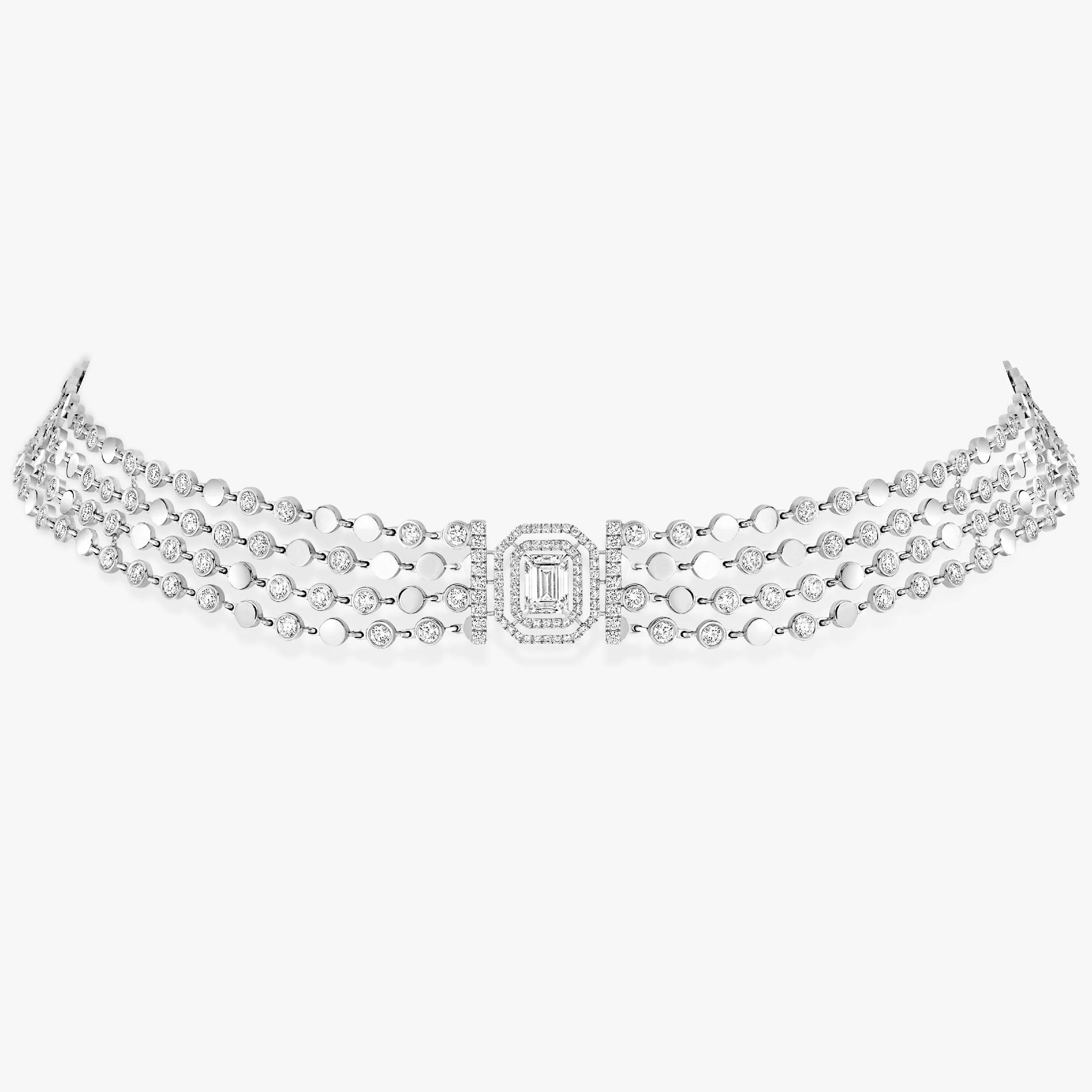 Necklace For Her White Gold Diamond D-Vibes Multi-Row Necklace 12434-WG