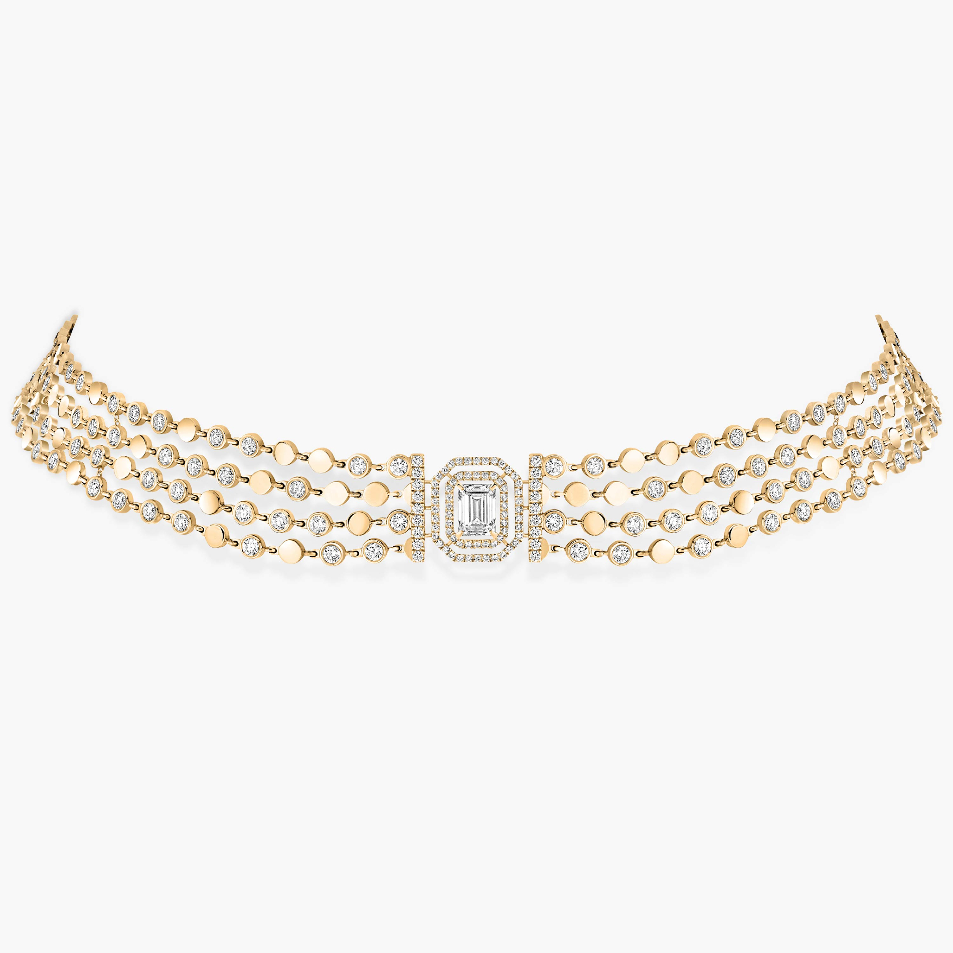 Collar Mujer Oro amarillo Diamante Collar D-Vibes Multicadenas 12434-YG