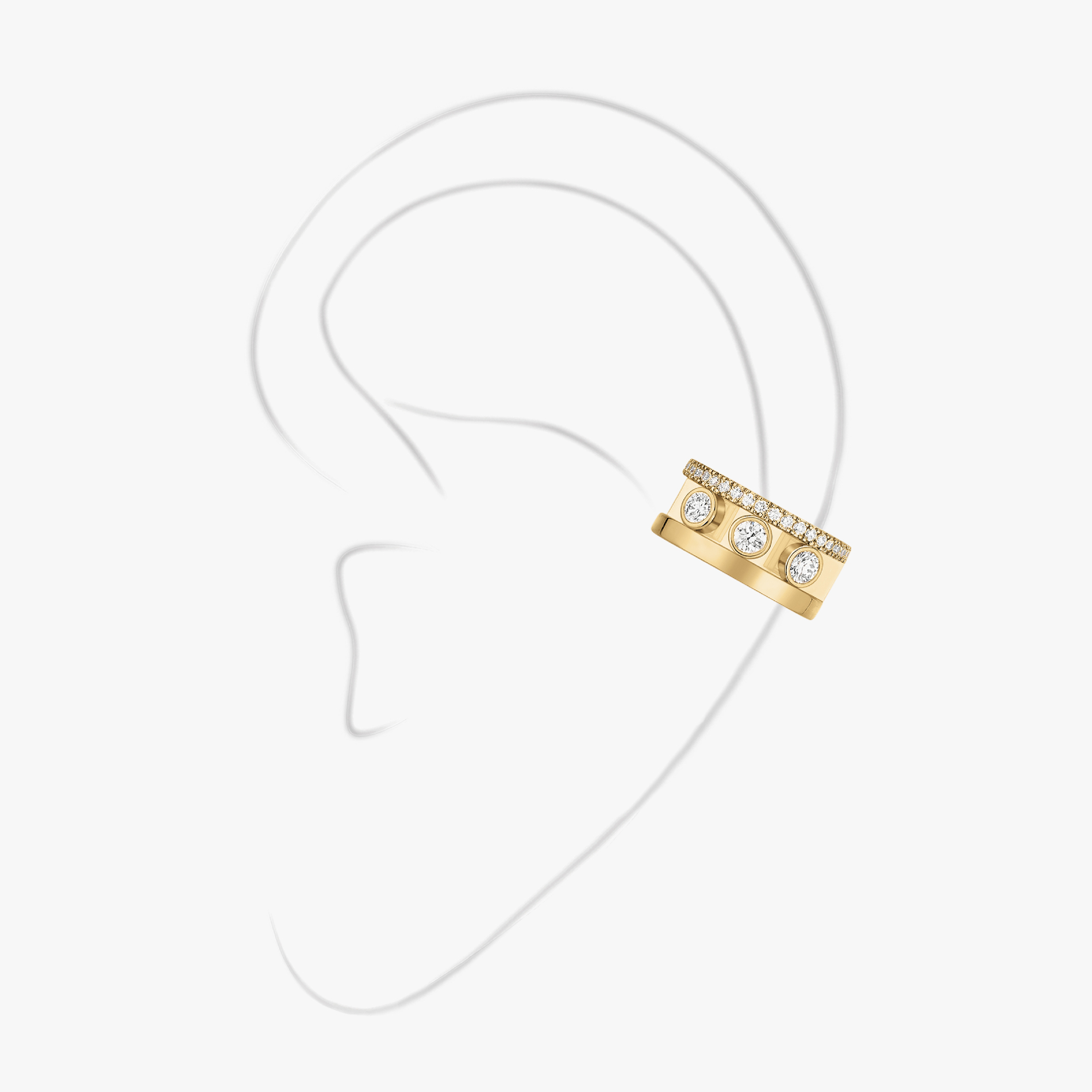 Move Romane Earring clip  Yellow Gold For Her Diamond Earrings 10120-YG