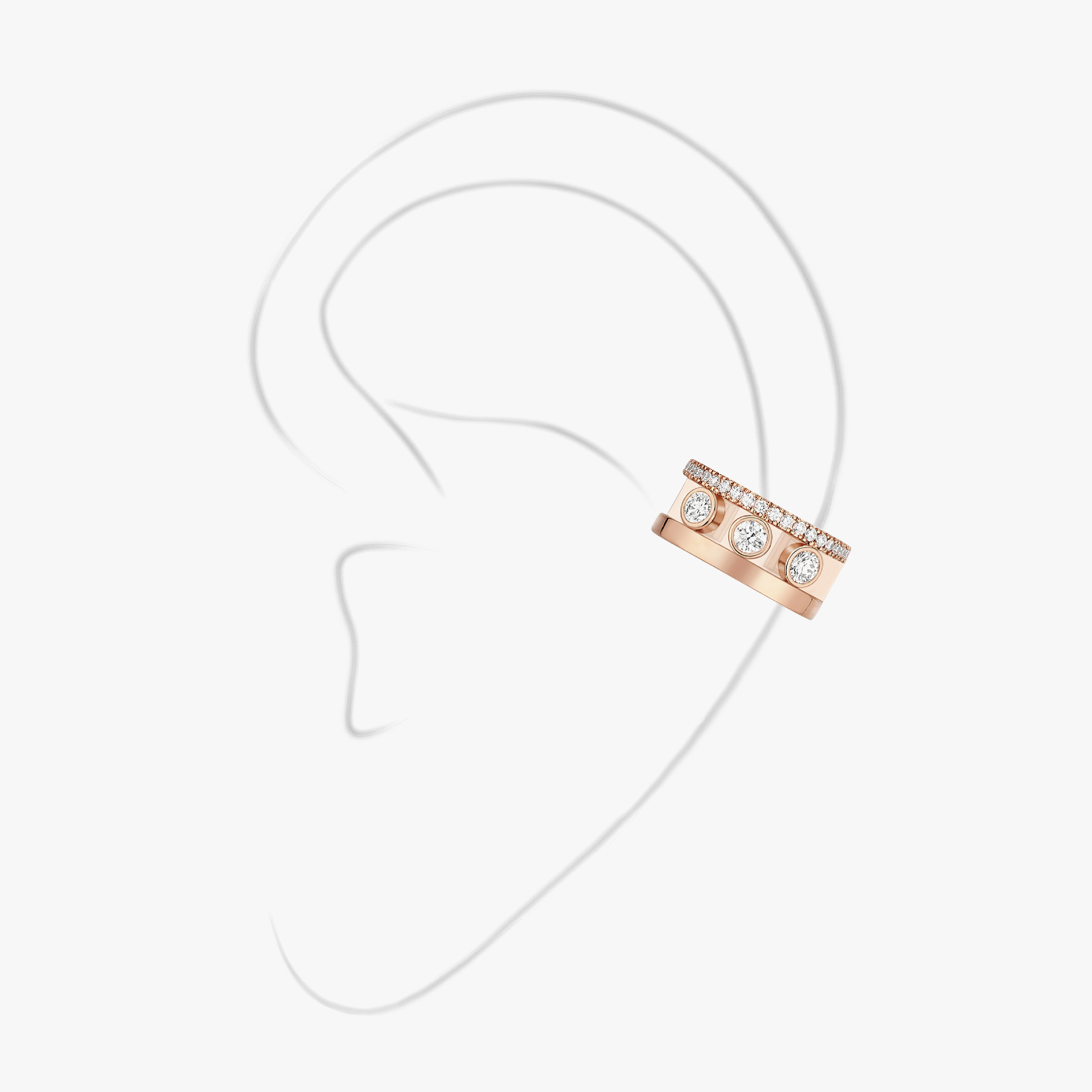 Move Romane Earring clip  Pink Gold For Her Diamond Earrings 10120-PG