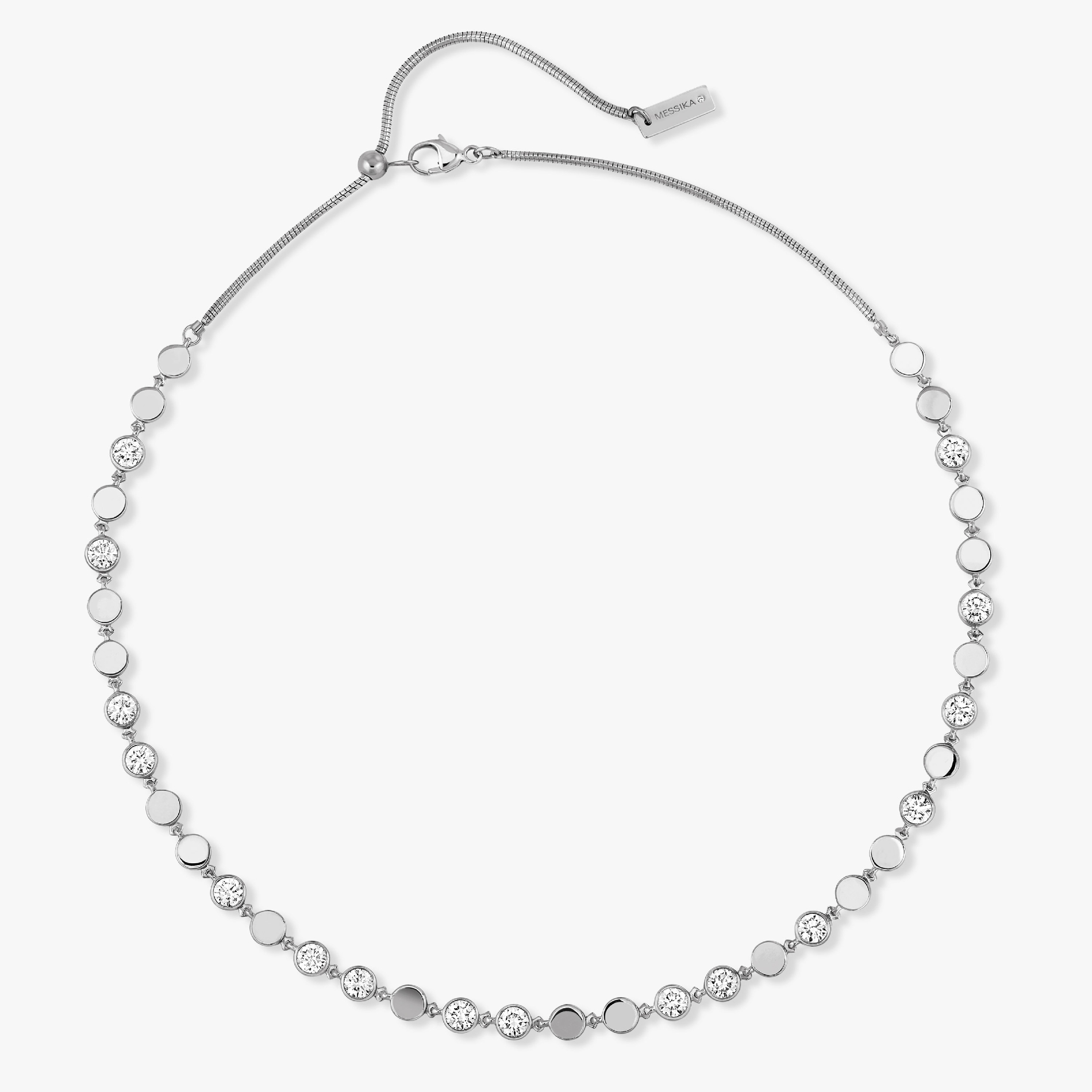 Collier Femme Or Blanc Diamant D-Vibes MM 12483-WG