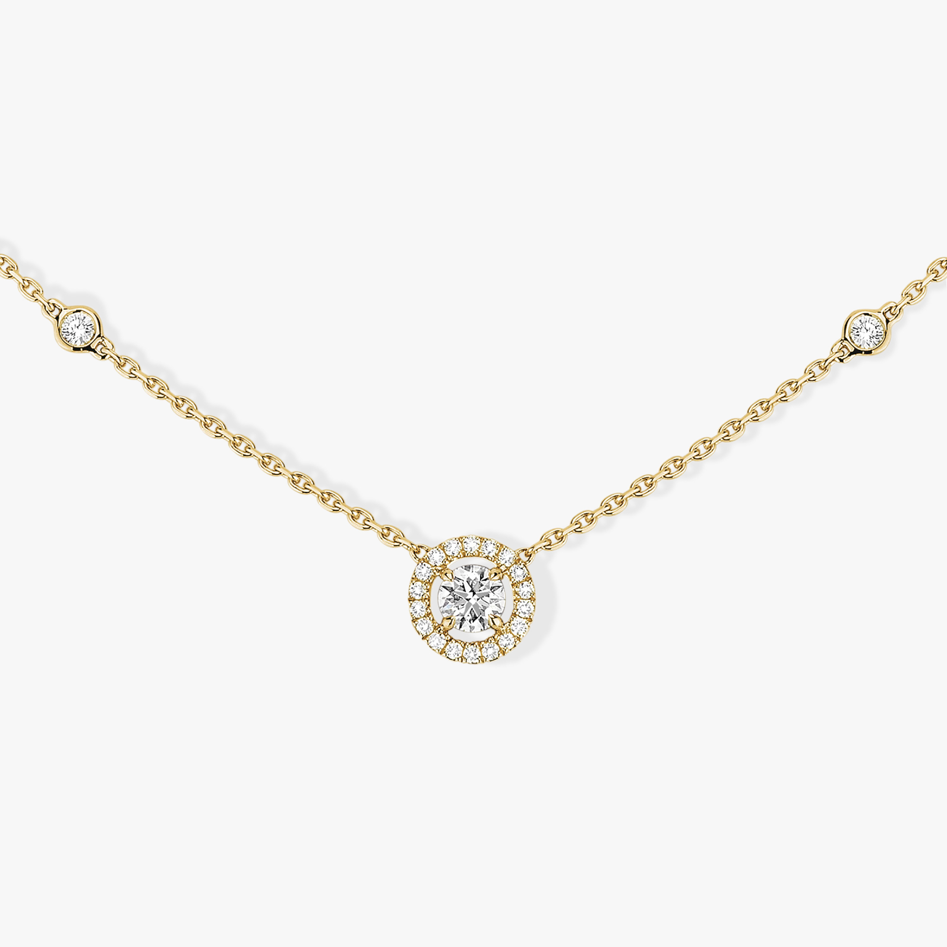 Joy Round Diamond 0.20ct Yellow Gold For Her Diamond Necklace 04281-YG