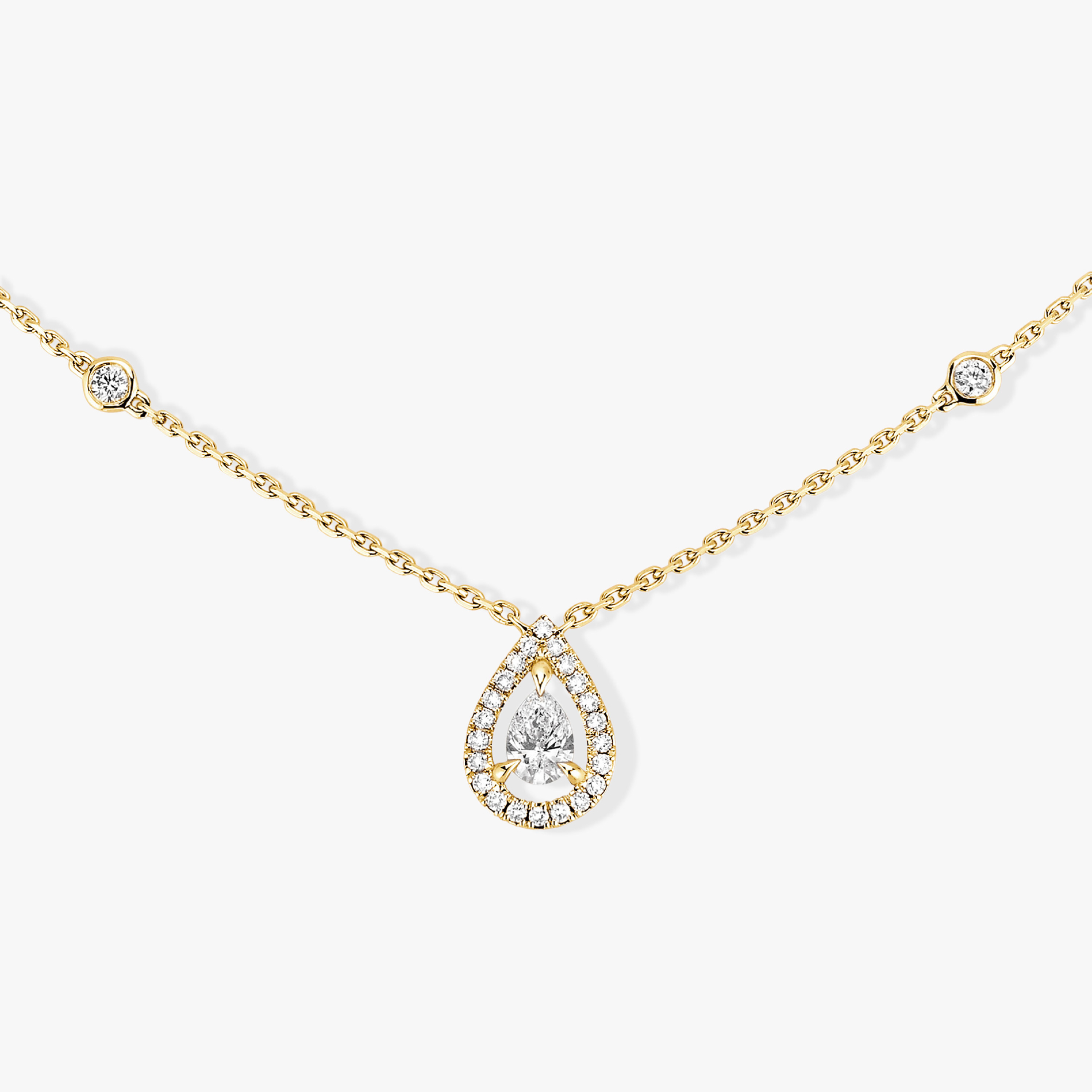 قلادة امرأة ذهب أصفر الماس ماسة Joy على شكل إجاصة 0.25 قيراط 05224-YG