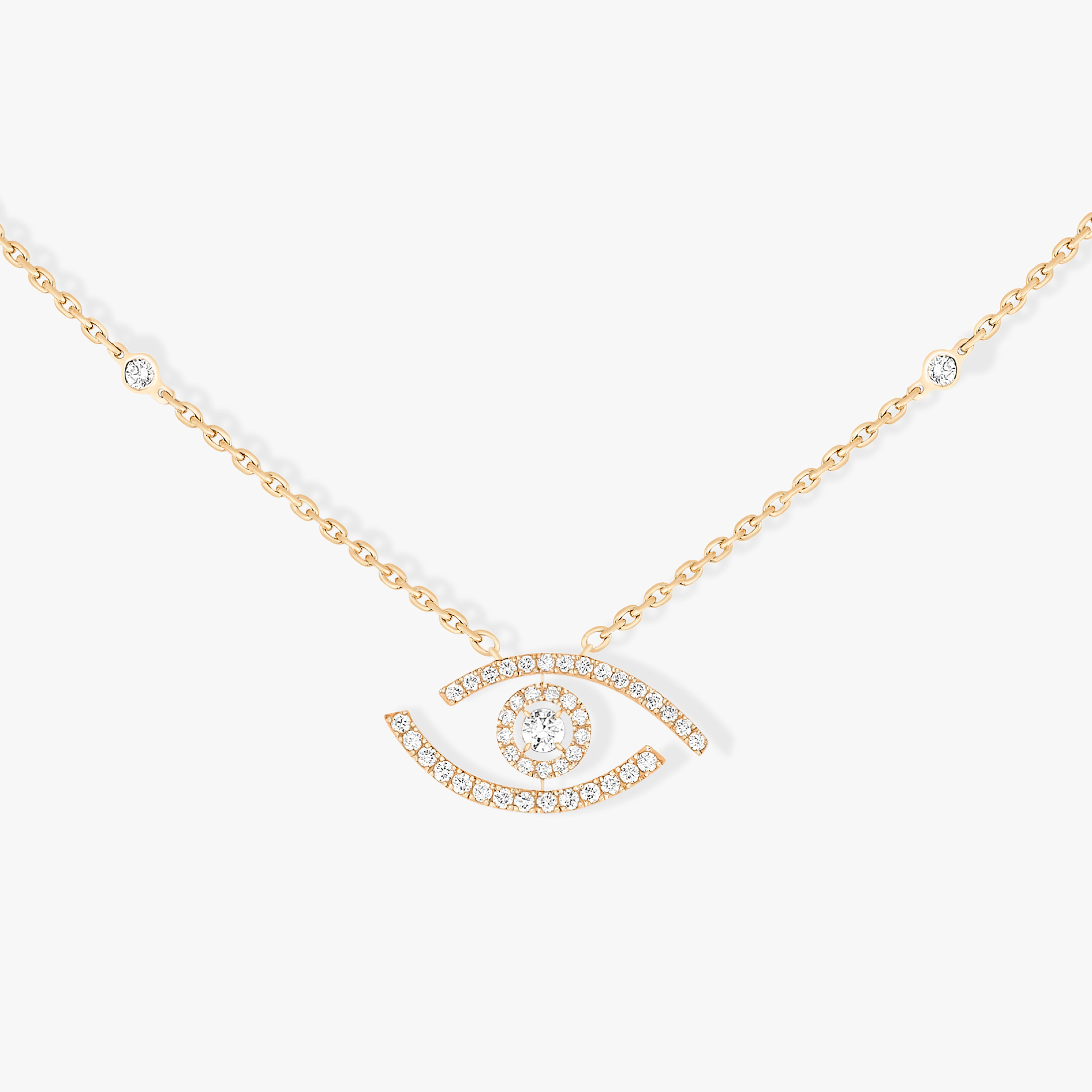 Collar Mujer Oro amarillo Diamante Collar Lucky Eye Pavé 07525-YG