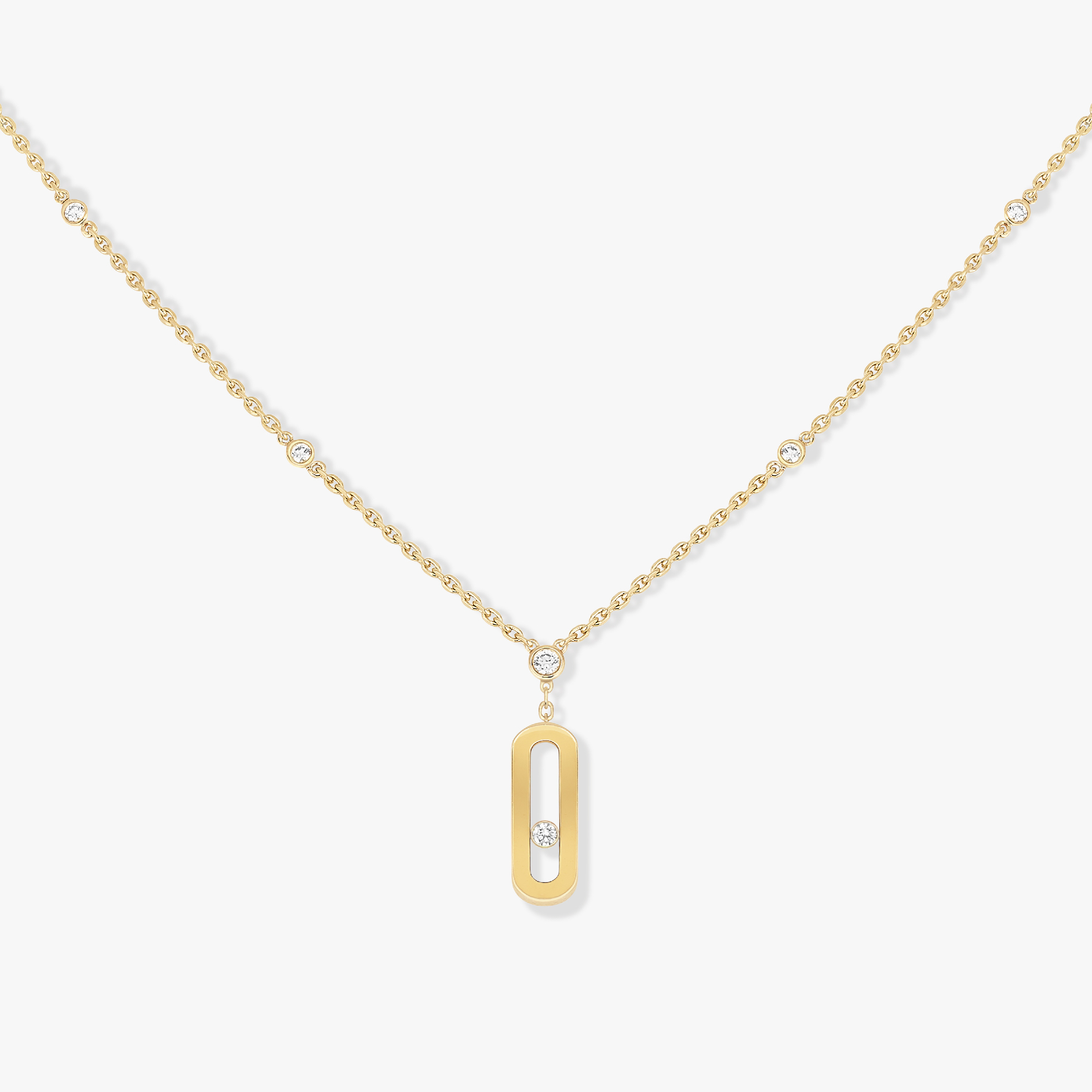 Move Uno Long Necklace  Yellow Gold For Her Diamond Necklace 10111-YG