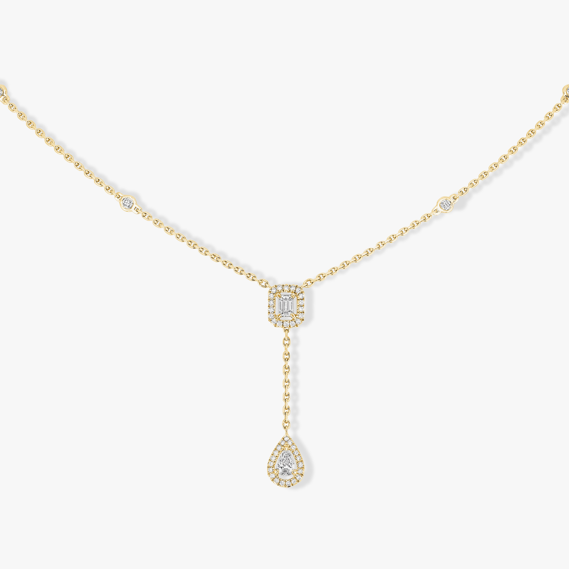 My Twin Tie 0.10ct x2 Yellow Gold For Her Diamond Necklace 06693-YG