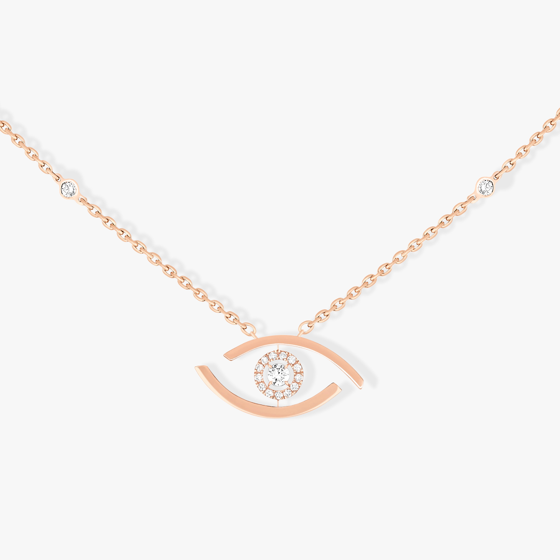 Lucky Eye Pink Gold For Her Diamond Necklace 07524-PG
