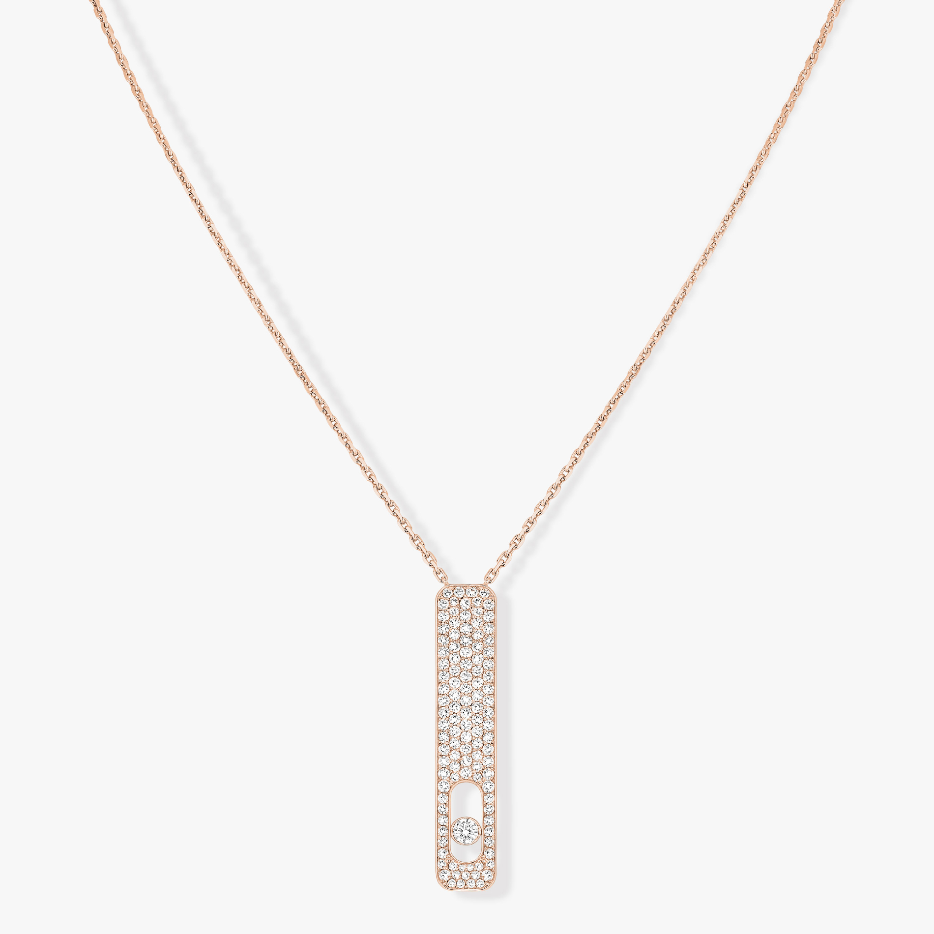 My First Diamond LM Pavé Pink Gold For Her Diamond Necklace 10131-PG