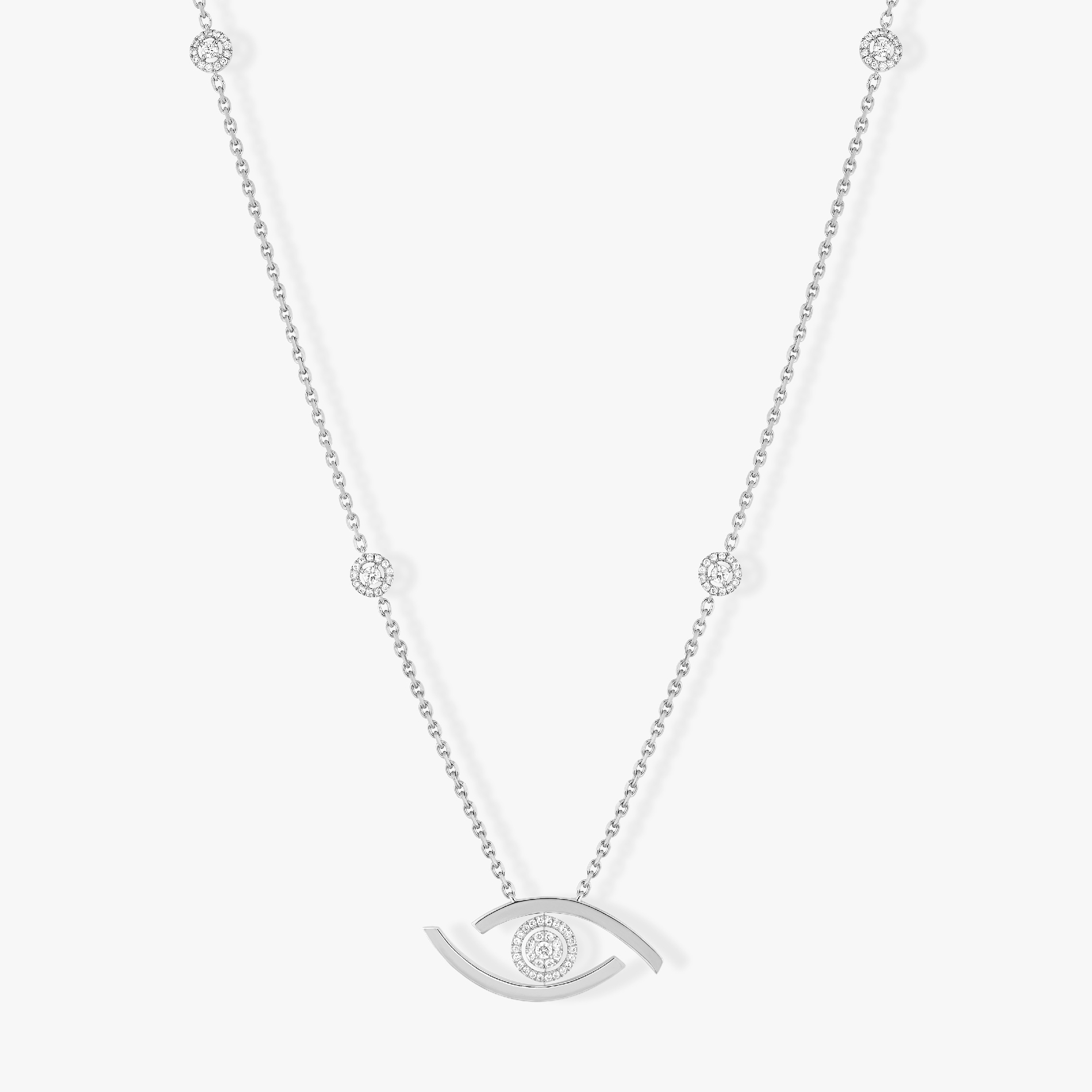 Lucky Eye long necklace White Gold For Her Diamond Necklace 11569-WG