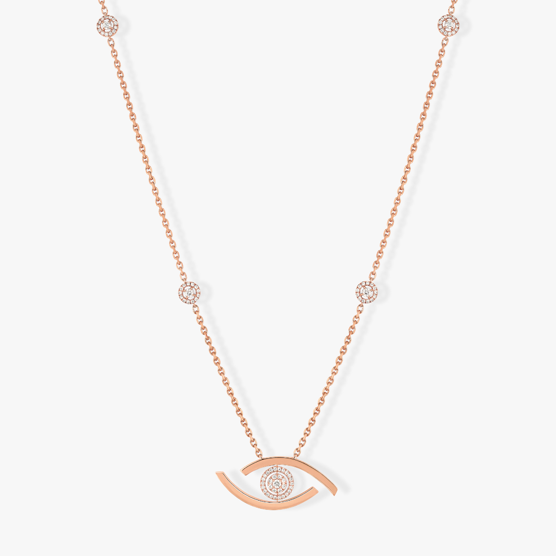 Lucky Eye long necklace Pink Gold For Her Diamond Necklace 11569-PG