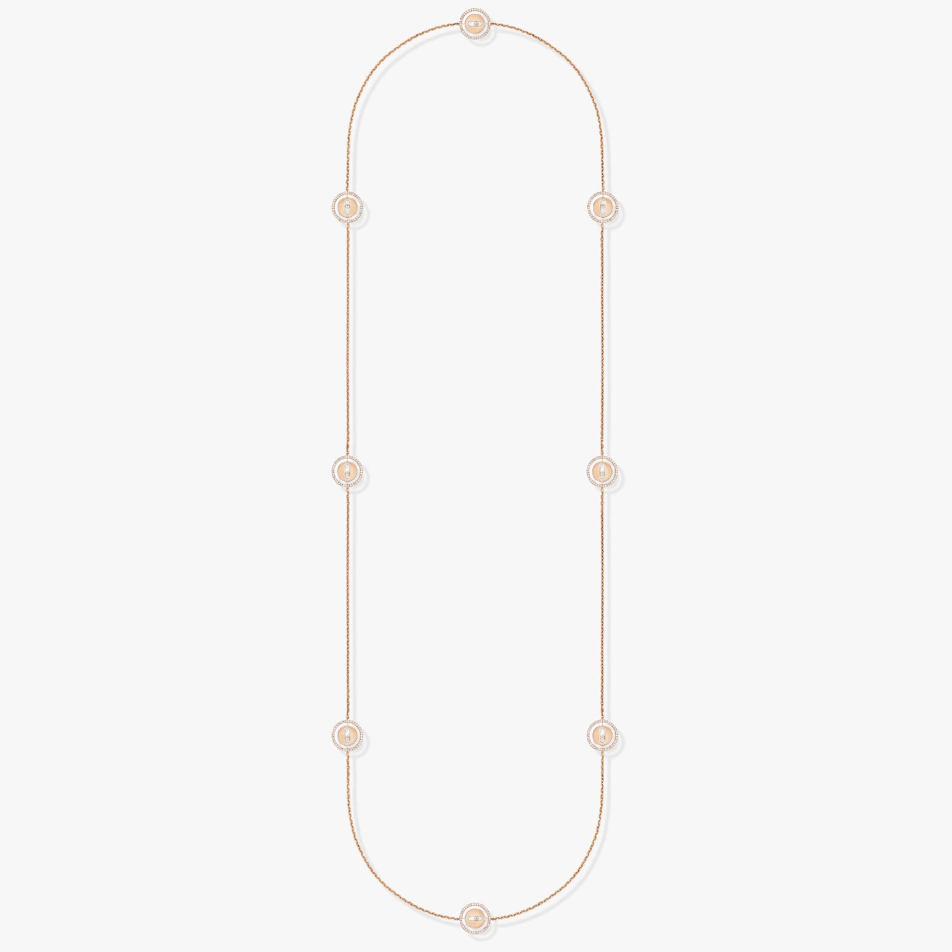 Lucky Move Long Necklace Pink Gold For Her Diamond Necklace 11370-PG