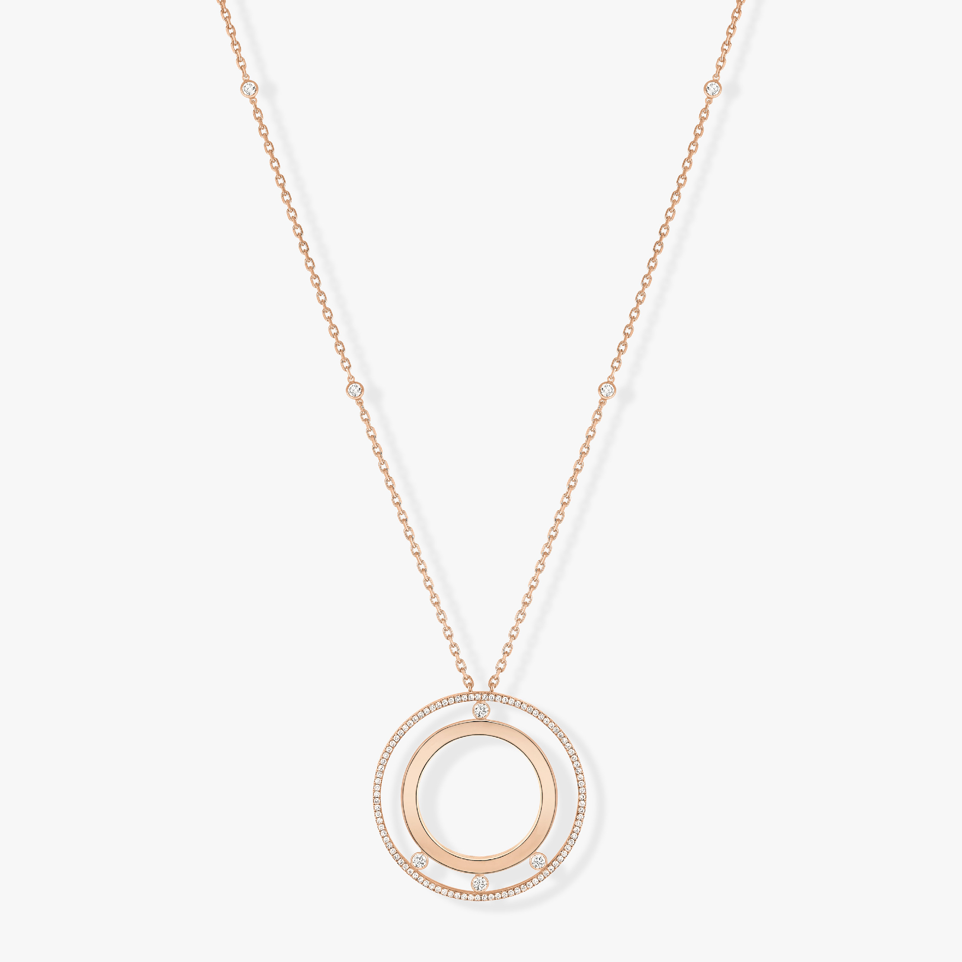 Move Romane Long Necklace Pink Gold For Her Diamond Necklace 11169-PG