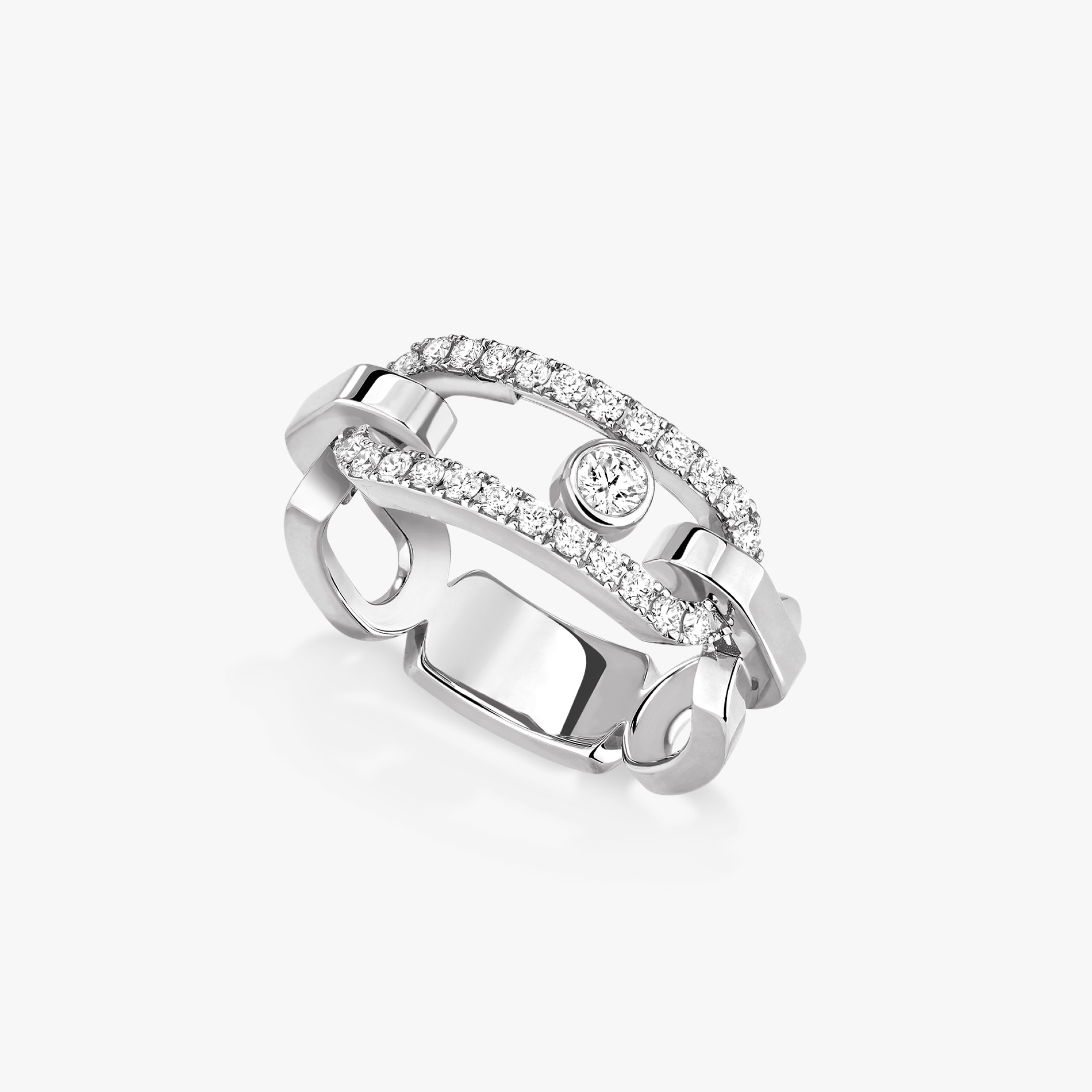 خاتم امرأة ذهب أبيض الماس Move Link 12728-WG