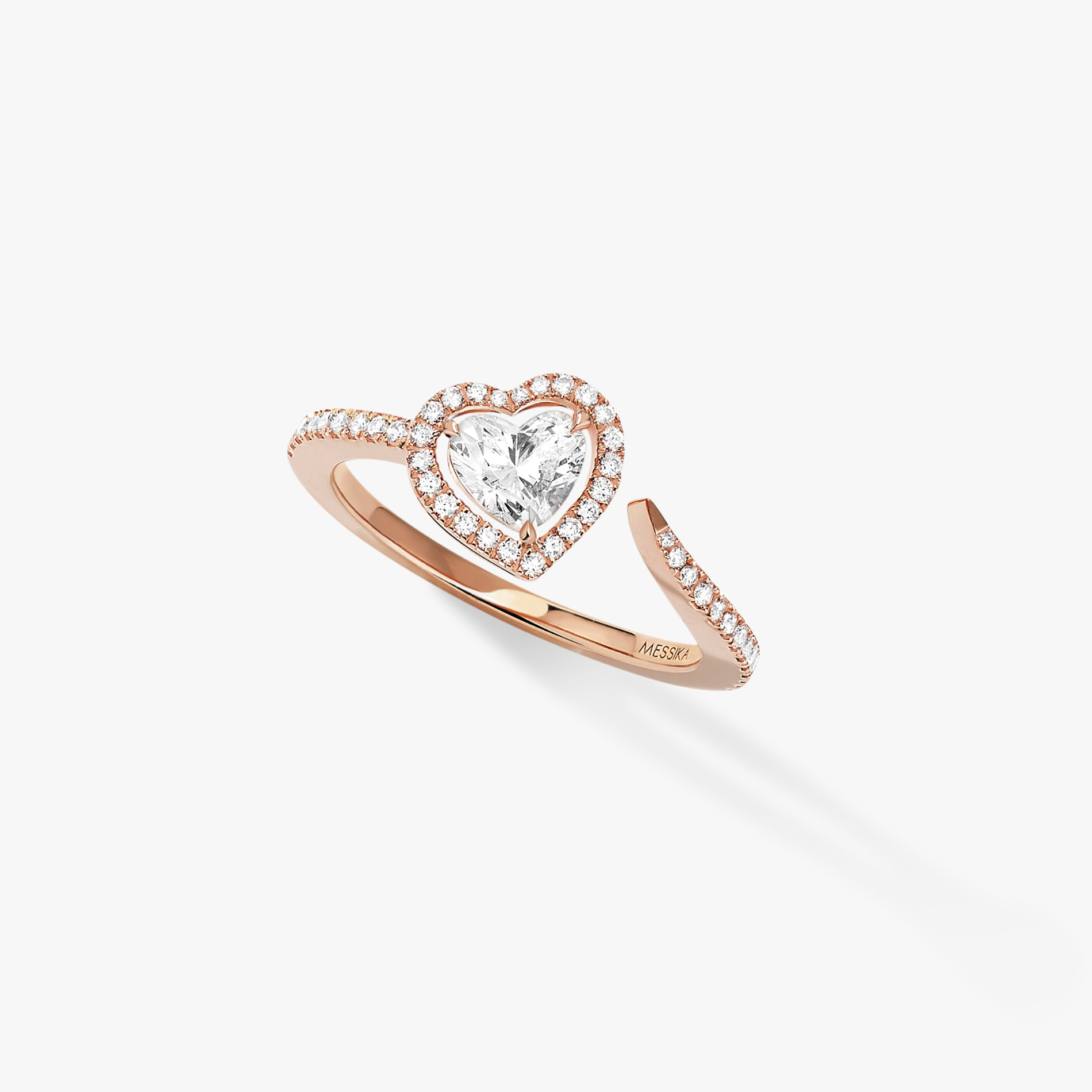 خاتم امرأة ذهب وردي الماس خاتم Joy على شكل قلب من الماس عيار 0.40 قيراط 11994-PG