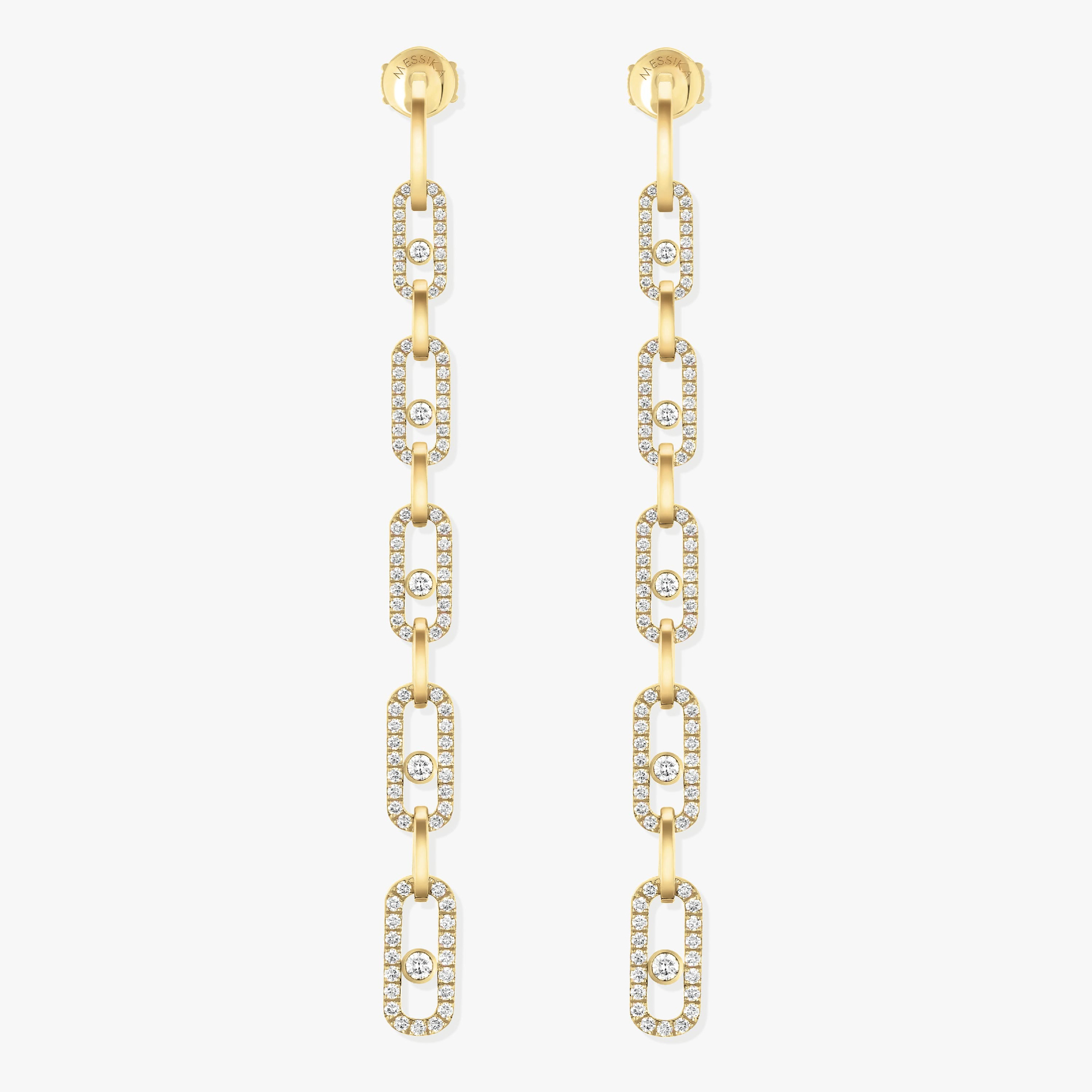 Earrings For Her Yellow Gold Diamond Move Link Multi Pendant Earrings 12011-YG