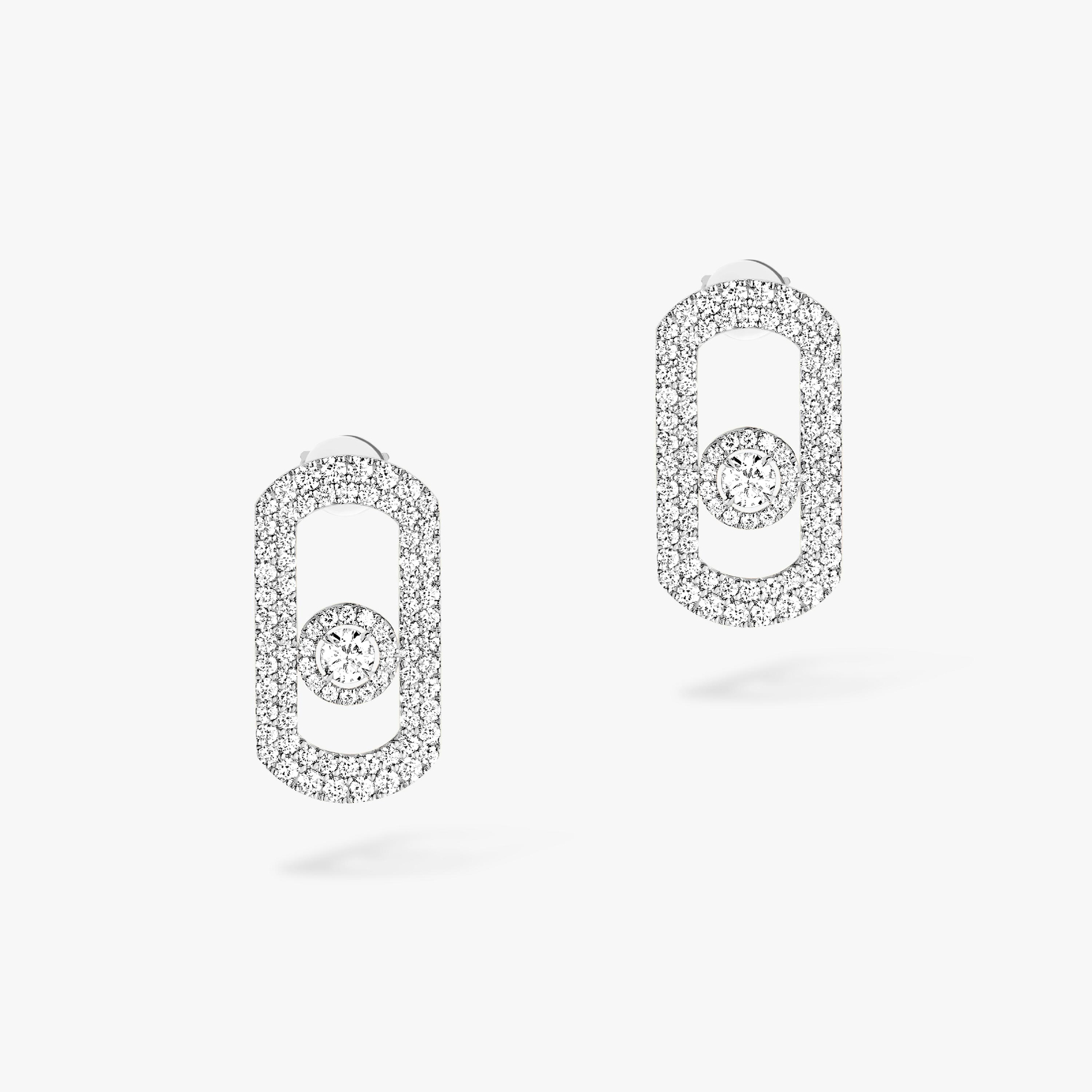 Boucles d'oreilles Femme Or Blanc Diamant So Move Pavées 12931-WG