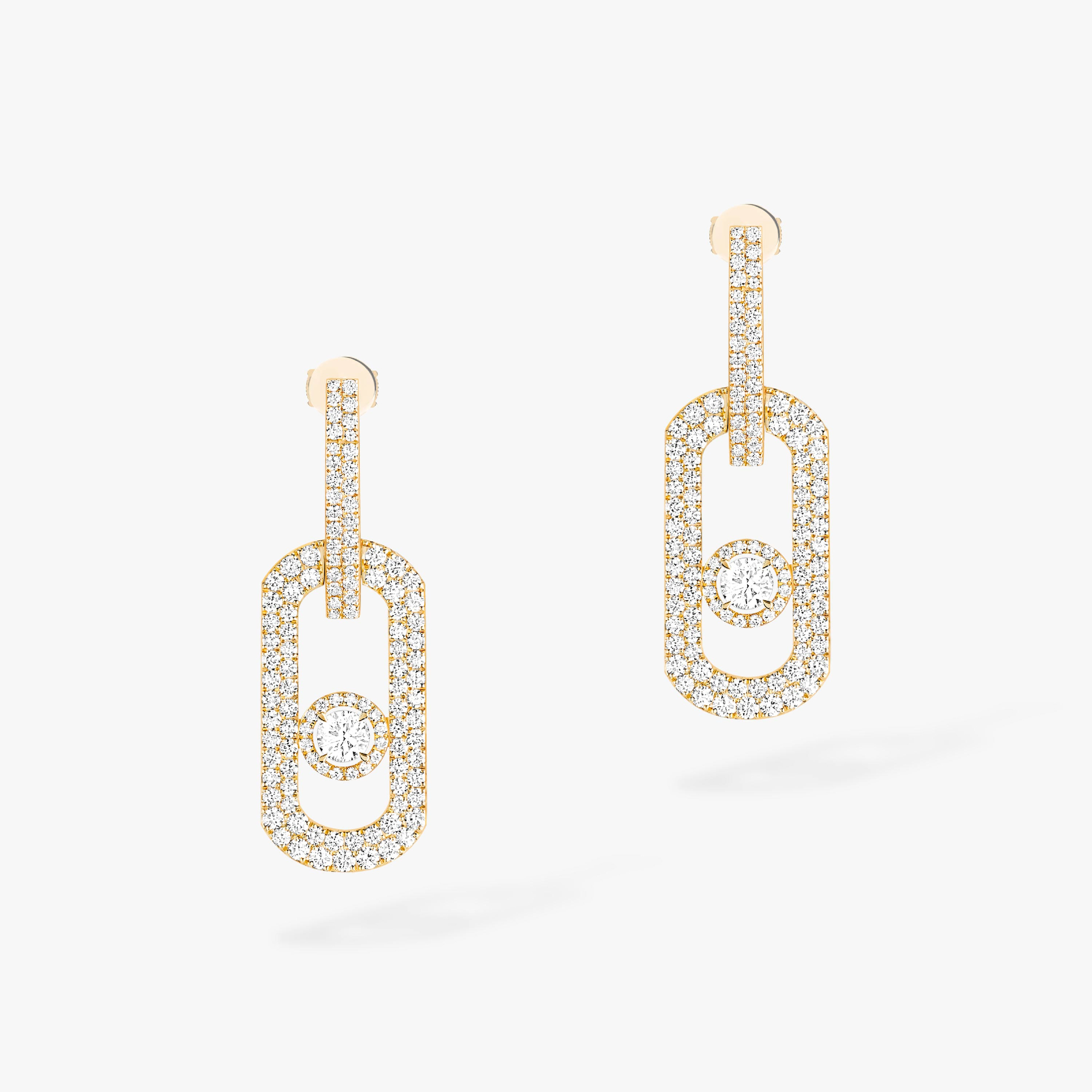 So Move XL Diamond Pavé Pendant Earrings Yellow Gold For Her Diamond Earrings 13123-YG