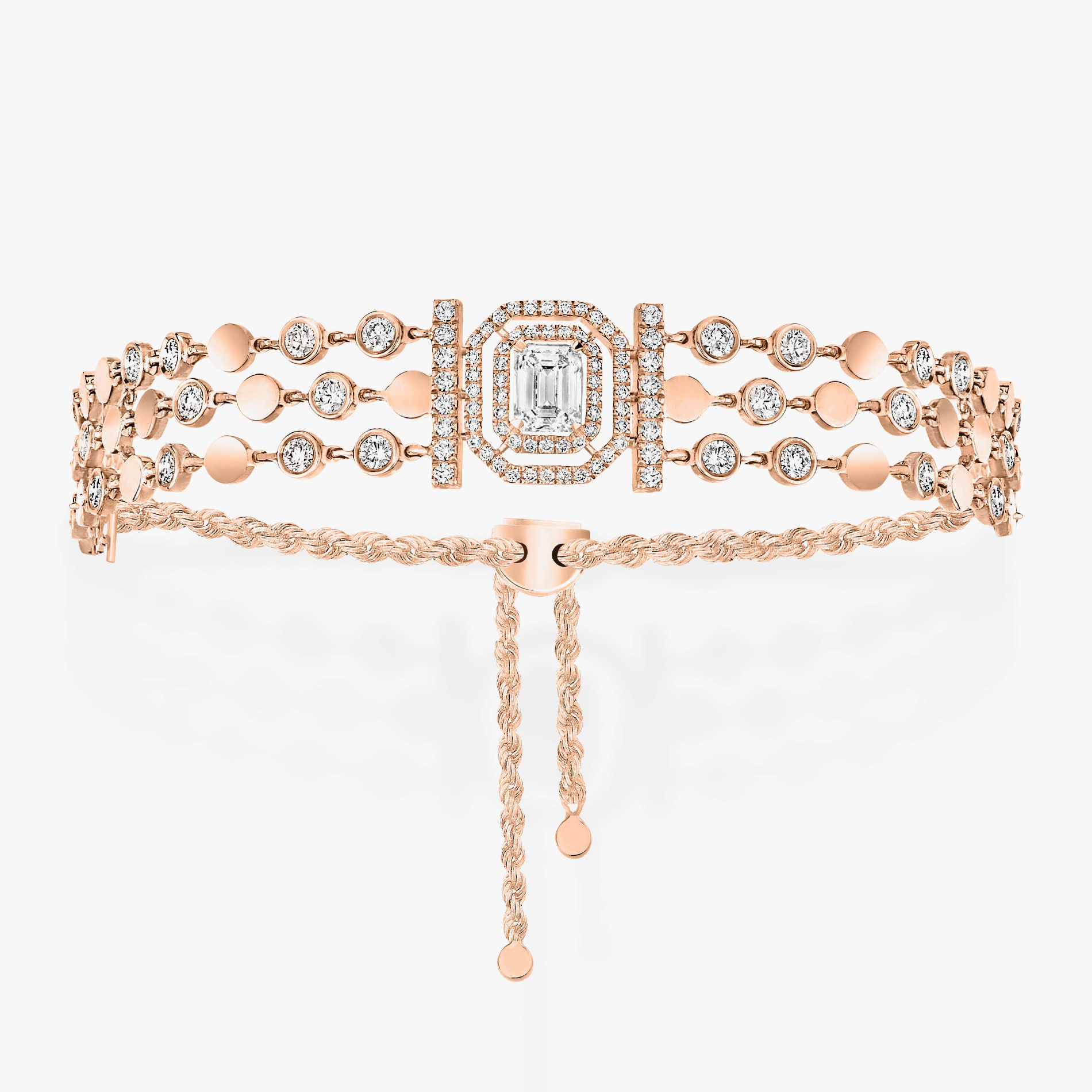 Bracelet Femme Or Rose Diamant D-Vibes Multi Rangs 12433-PG
