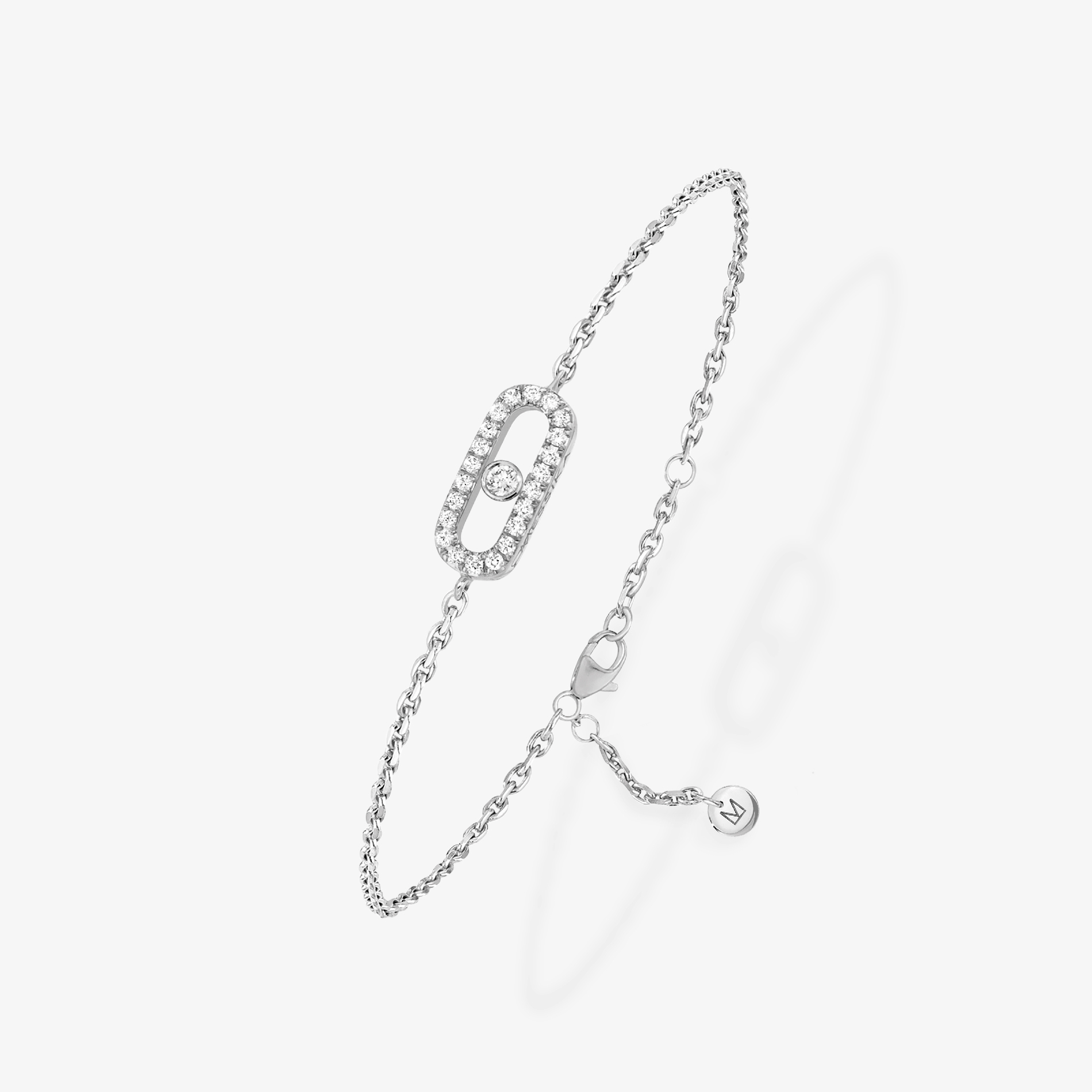 Bracelet Femme Or Blanc Diamant Bracelet Messika CARE(S) Pavé 12075-WG