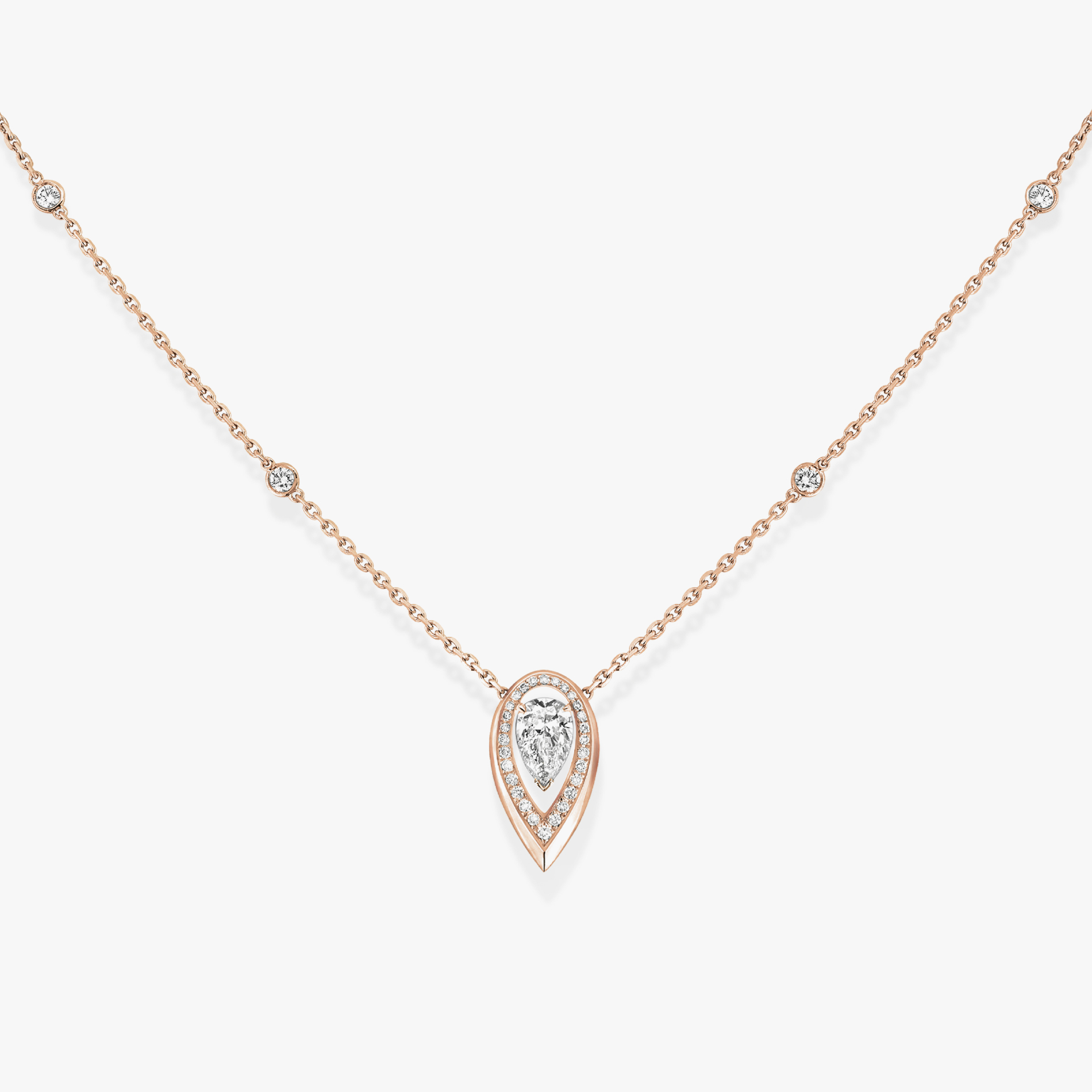 Necklace For Her Pink Gold Diamond Fiery 0.25ct 13239-PG
