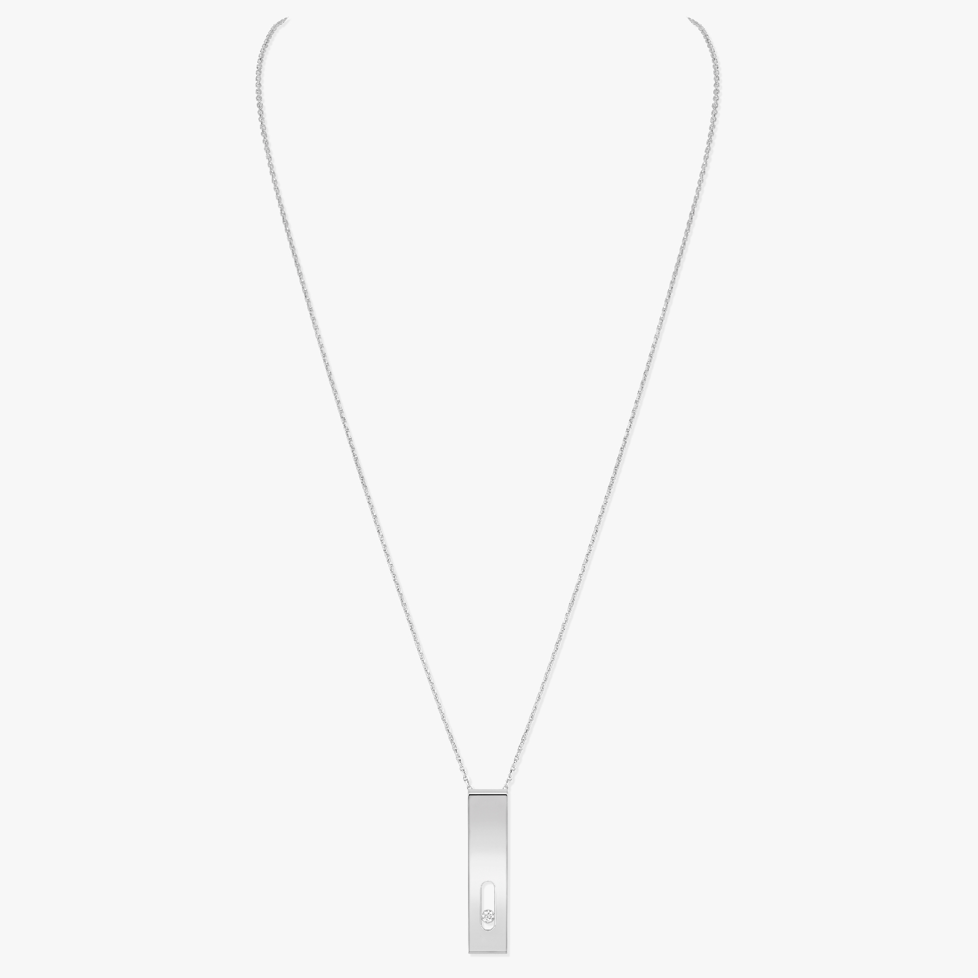 Collier Mixte Or Blanc Diamant Long Move Joaillerie 11700-WG